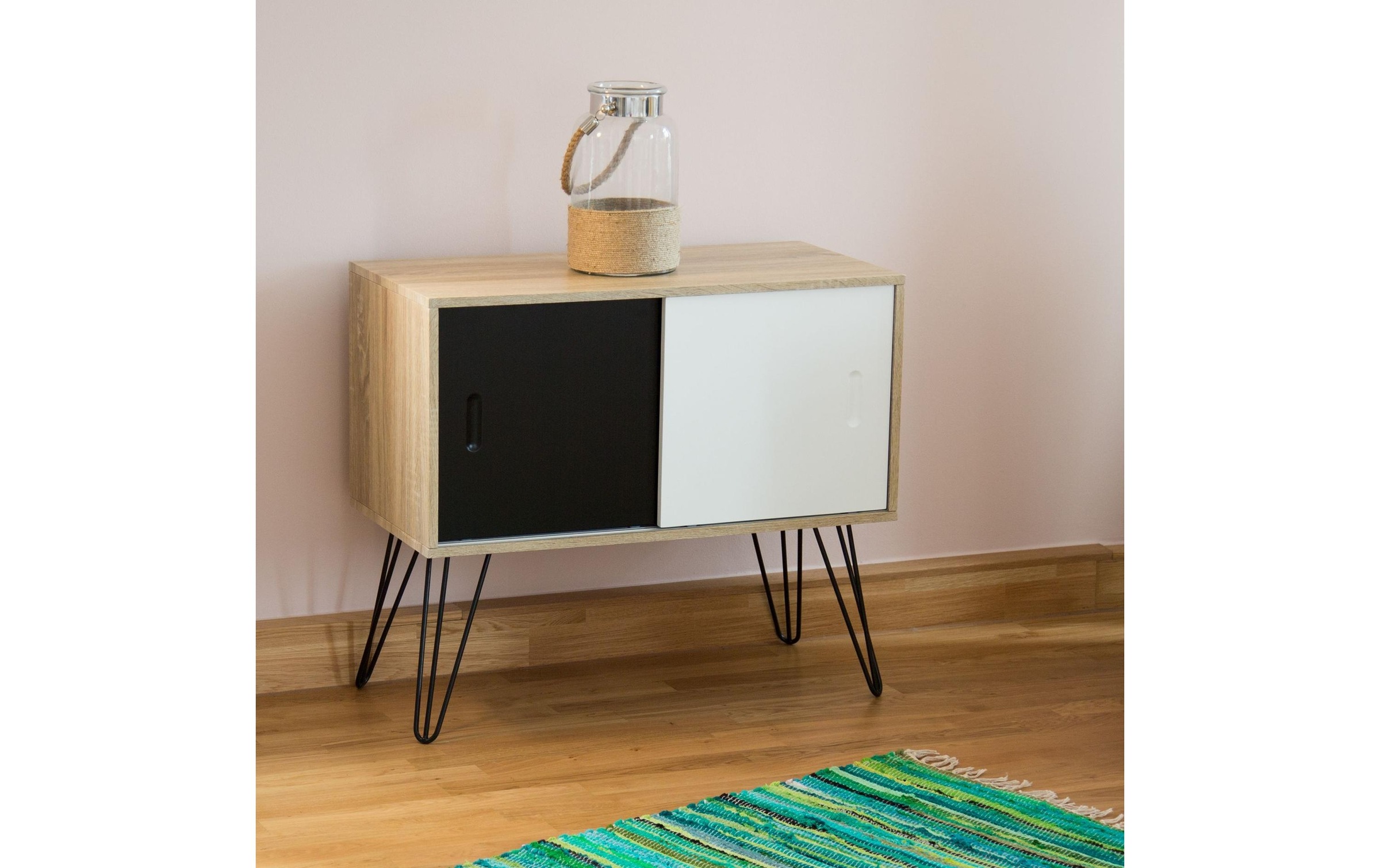 relaxdays Sideboard »Retro, 2 Schiebetüren«