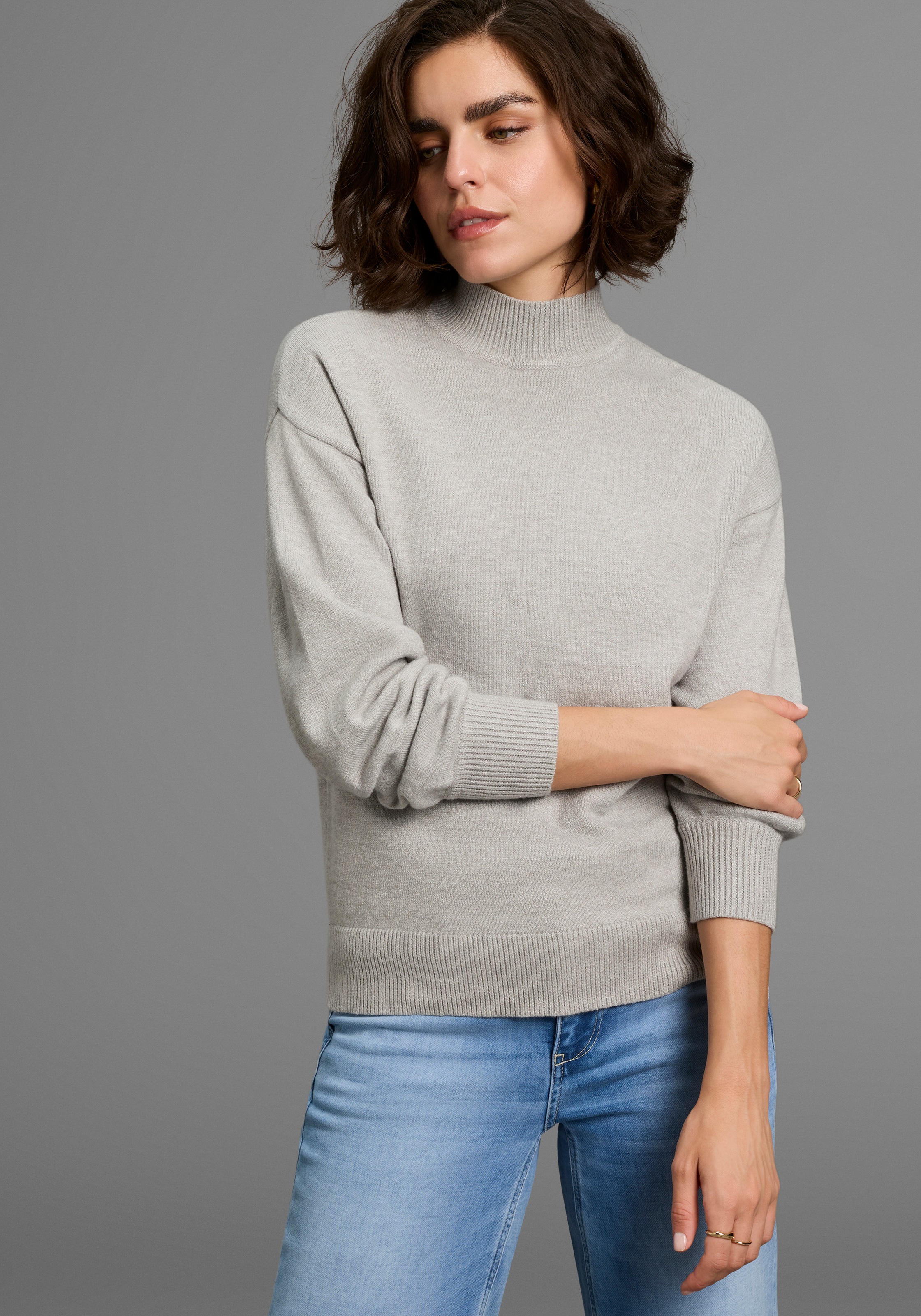 Image of Laura Scott Strickpullover kuscheliger Winterstrick im Basic Shape mit Stehkragen