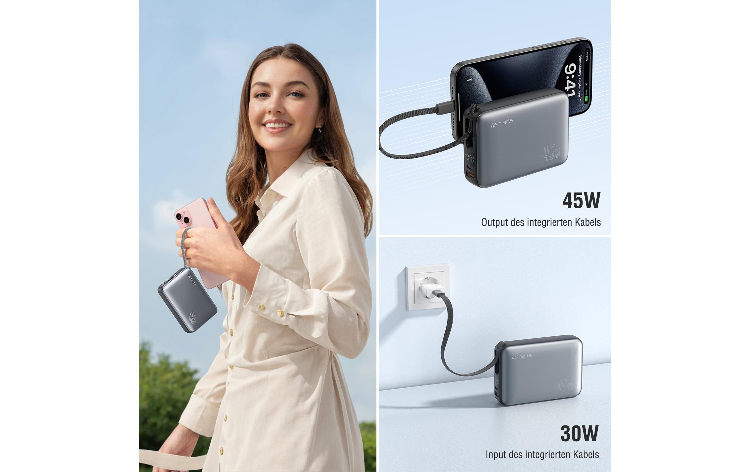 4smarts Powerbank »Enterprise Compact 20000 mAh, spacegrau«