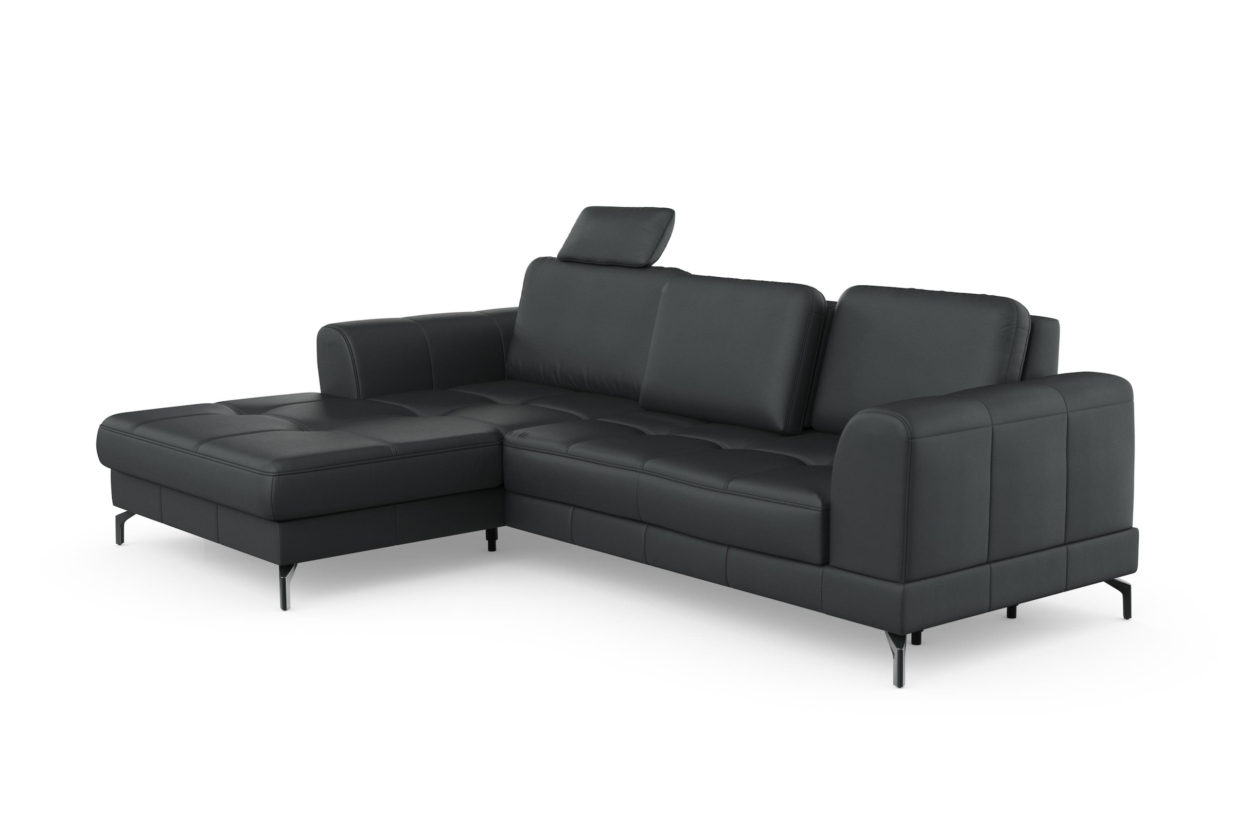 sit&more Ecksofa »Bendigo L-Form«, inklusive Sitztiefenverstellung, Bodenfreiheit 12 cm, in 2 Fussfarben