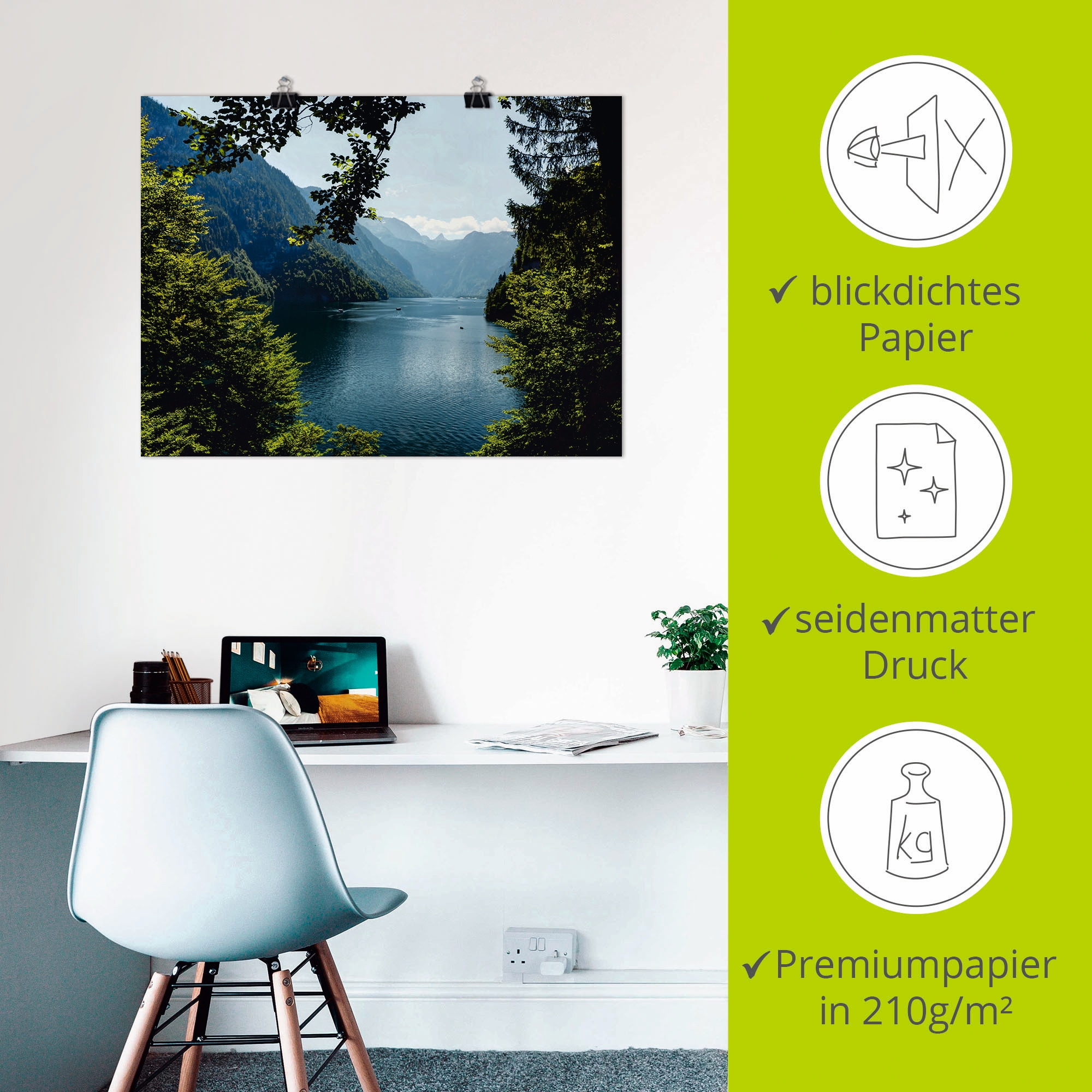 Artland Wandbild »Malerwinkel Königssee- Alpen« Berge 1 Stk. tlg. als Leinwandbild, Poster in verschied. Grössen