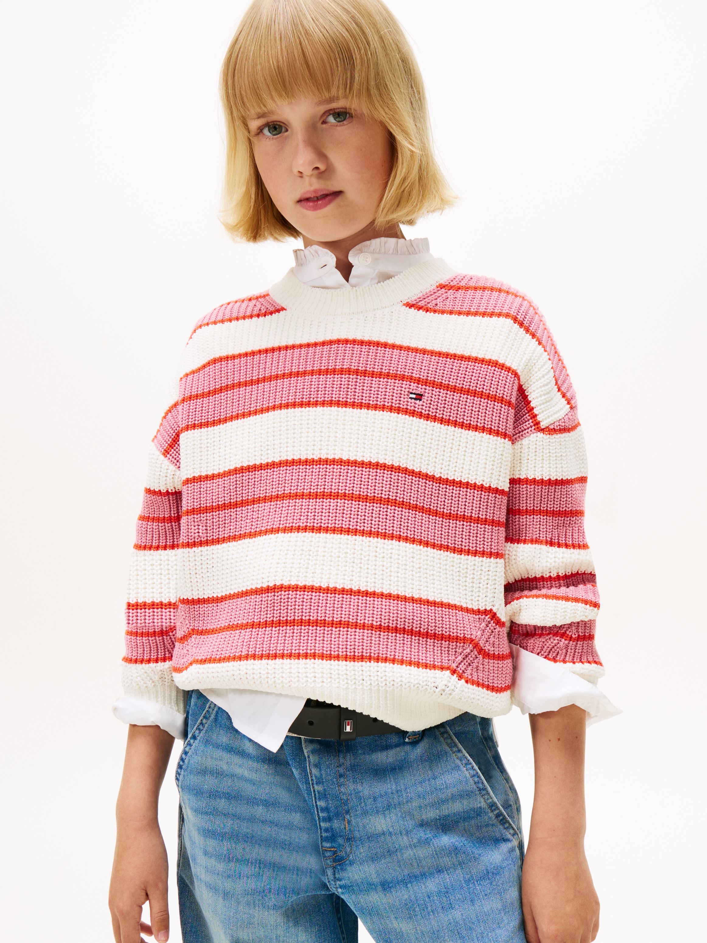 Image of Tommy Hilfiger Strickpullover "STRIPE CHENILLE SWEATER" Kinder bis 16 Jahre