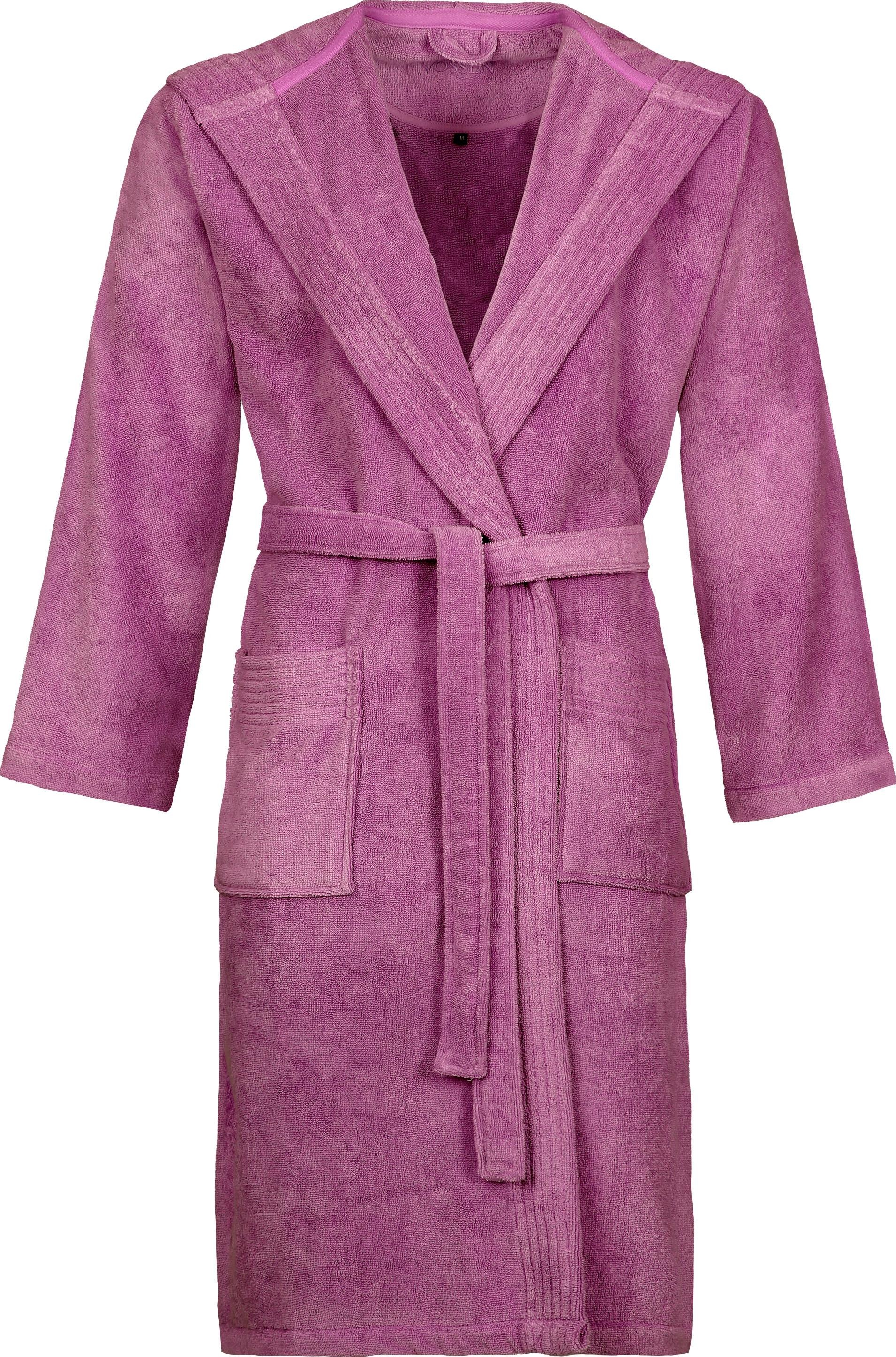 Image of Vossen Unisex-Bademantel "Vegan Life, ideal für Sauna & Spa, Hotelbademantel, Morgenmantel" 1 Stk. für Damen & Herren, mit Kapuze, VEGAN