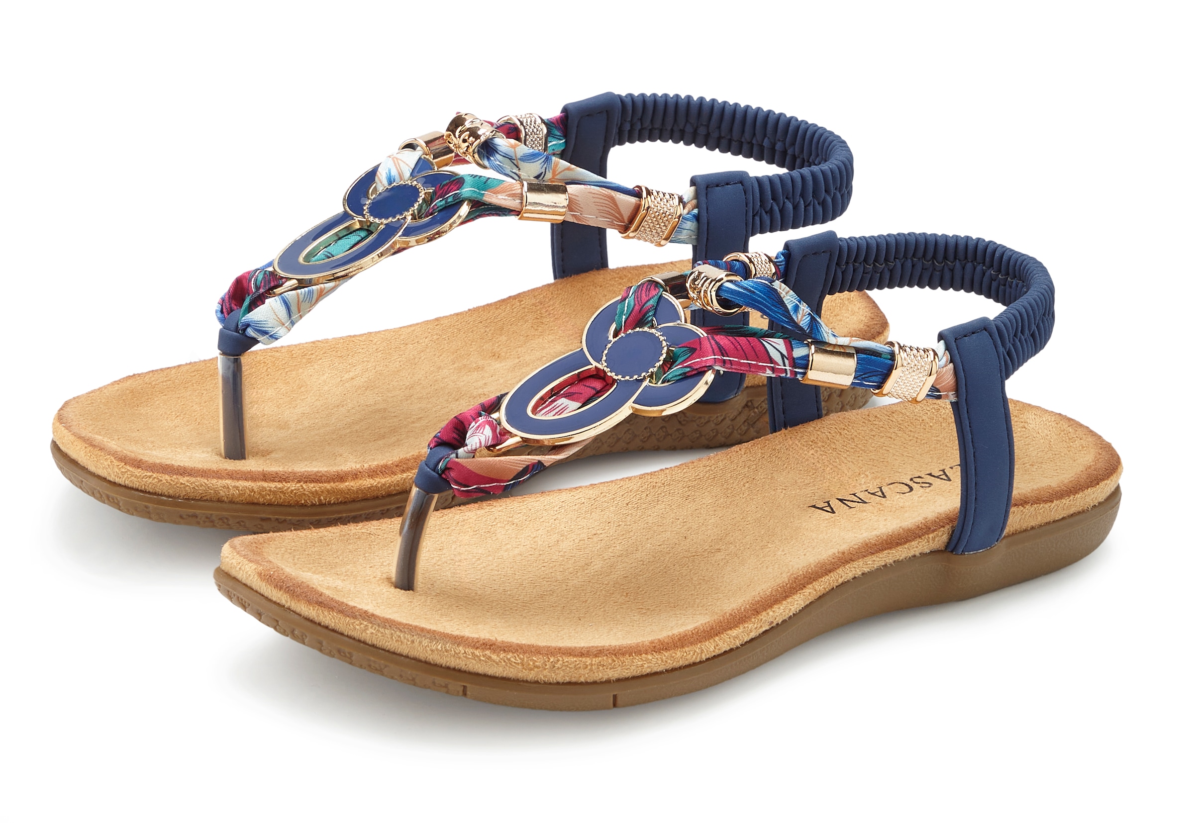 Image of LASCANA Zehentrenner "Sommerschuh, offener Schuh, Sandalette," Sandale, Pantolette mit Stretcheinsatz