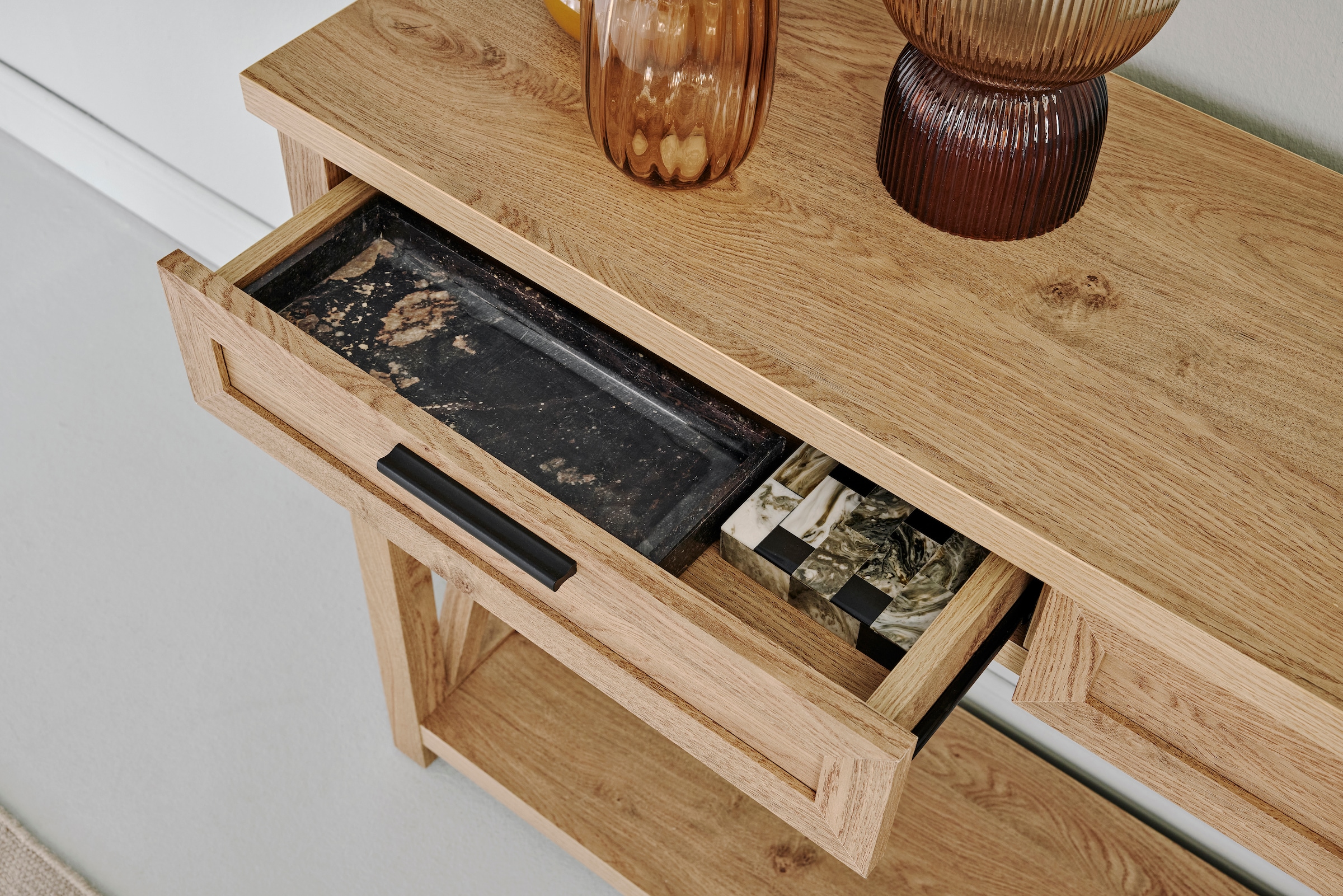 Jahnke Konsolentisch »Chalet« 1 Stk. tlg. Konsolentisch mit 2 Schubladen und Ablage, Landhausstil, X-Design