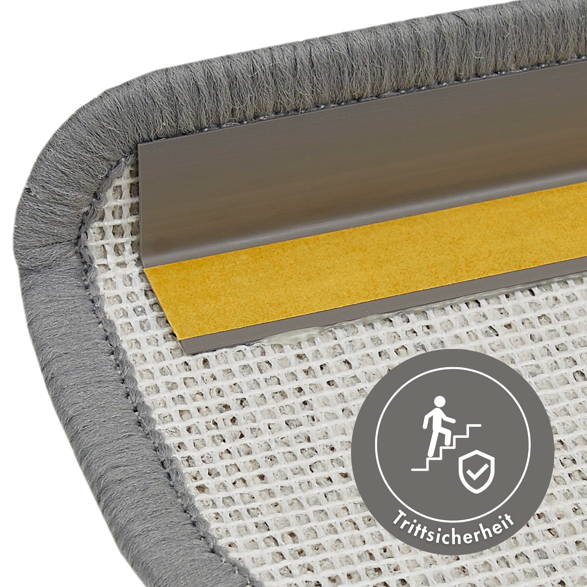 Andiamo Tapis de marche »Rambo, Made in Poland« Demi-rond 4 mm Höhe melierte Schlinge, selbstklebend, 15 Stück in einem Set