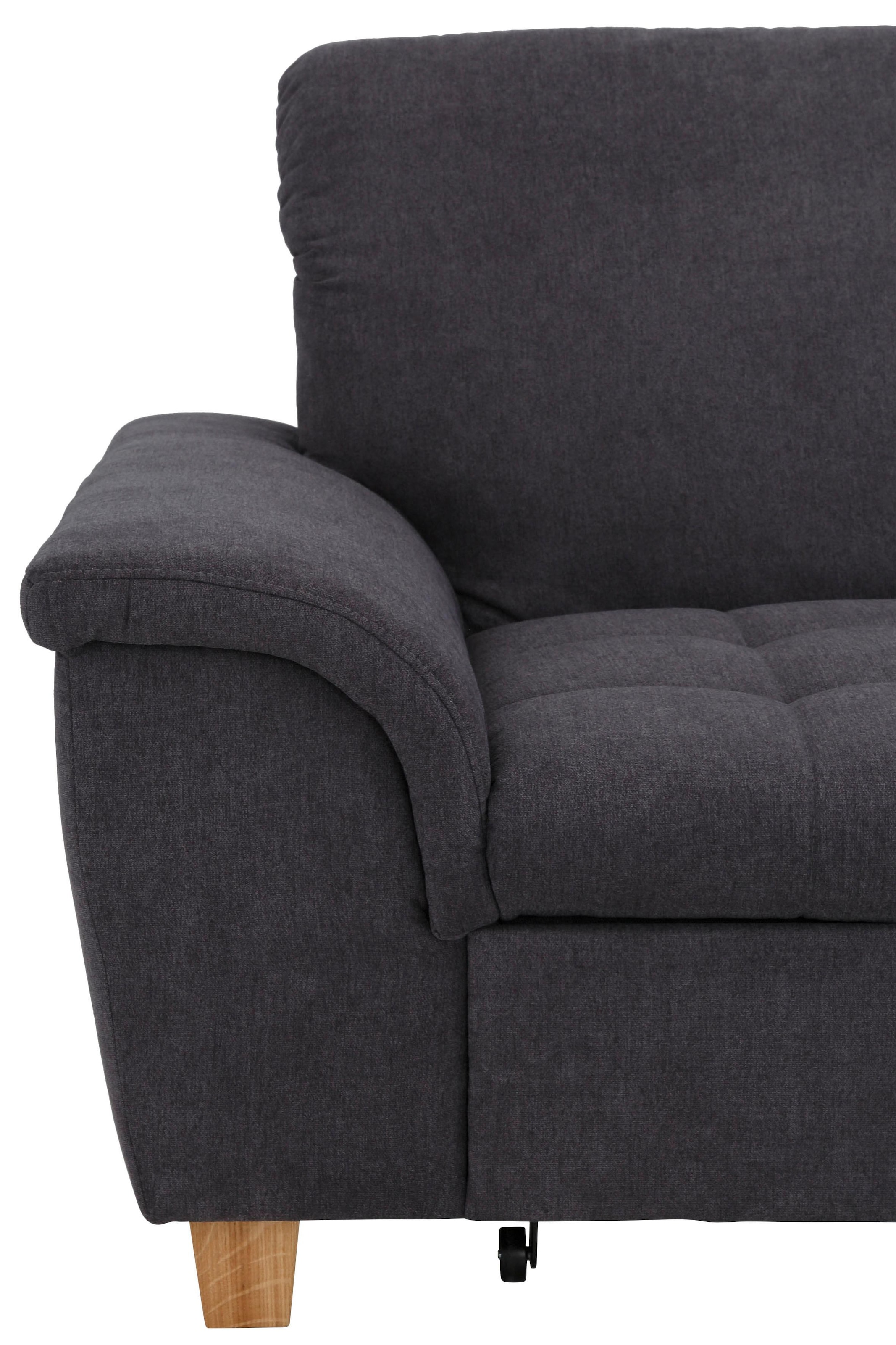 Home affaire Ecksofa »Lyla L-Form«, mit Recamiere, wahlweise mit Rückenfunktion und zusätzlich mit Bett