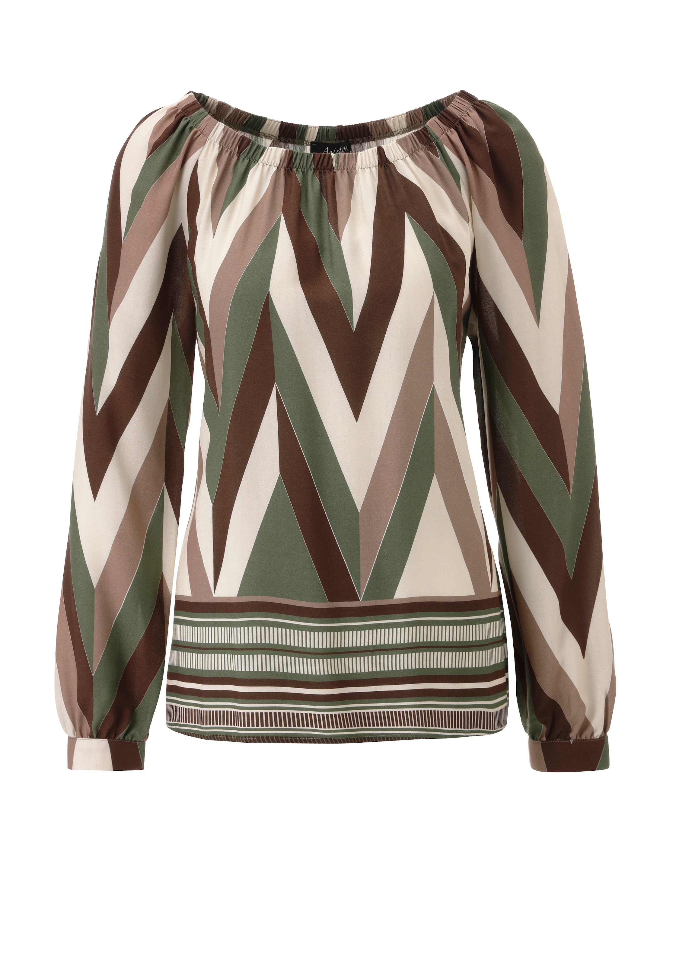 Aniston SELECTED Blouse à enfiler col rond élastique généreux - NOUVELLE COLLECTION