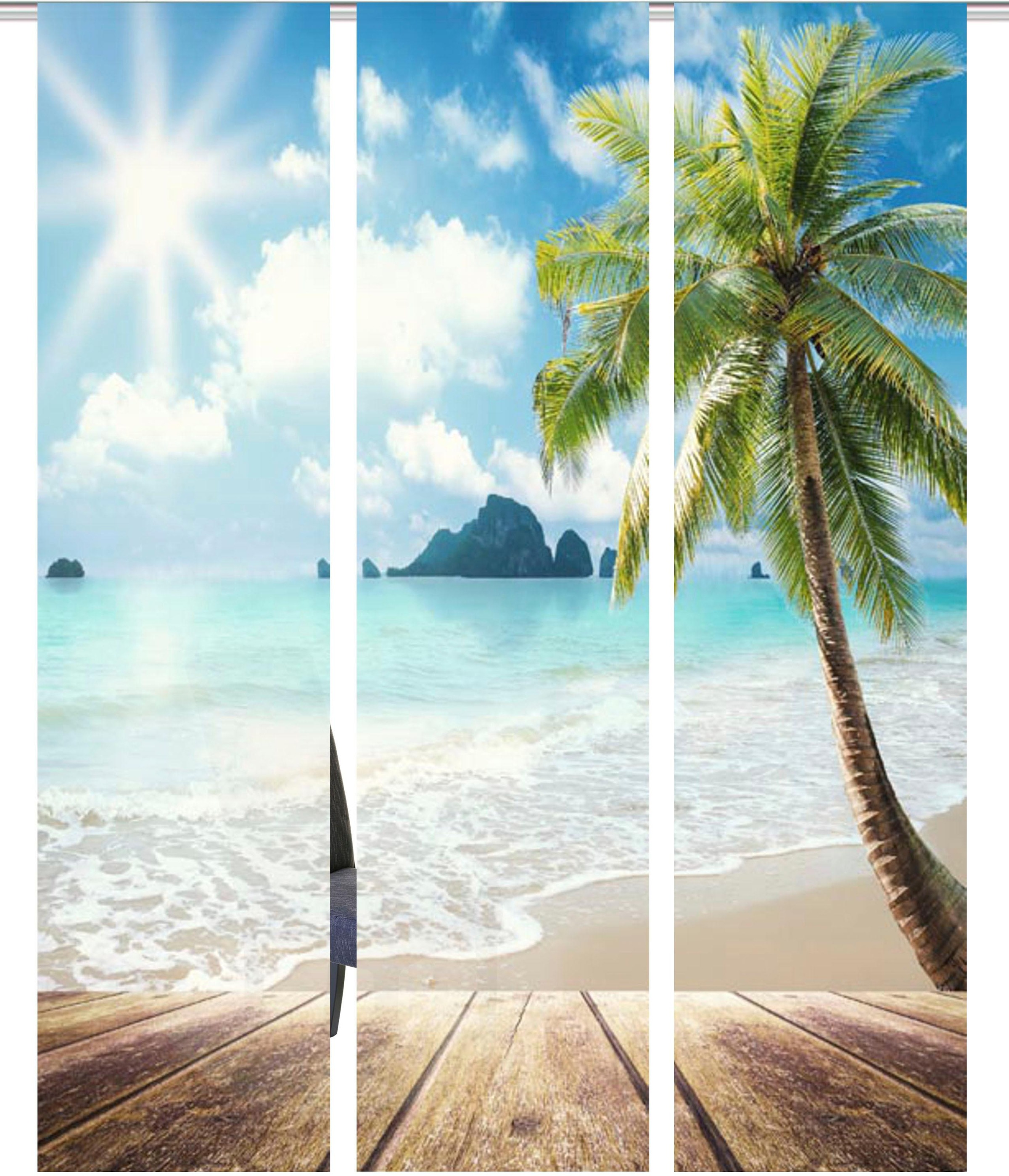 Image of HOME WOHNIDEEN Schiebegardine »MEER«, (3 St.), HxB: 245x60, 3er Set bei Ackermann Versand Schweiz