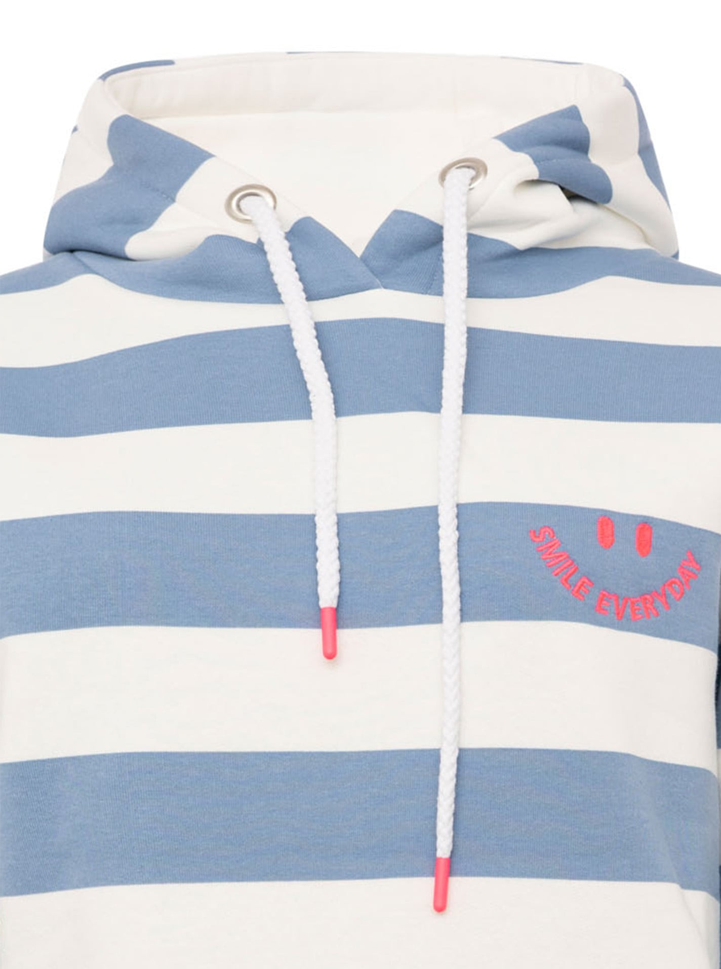 Zwillingsherz Hoodie »"Streifen Smile Everyday"«, Blockstreifen, pinke Stickerei, Kängurutasche, Kapuze
