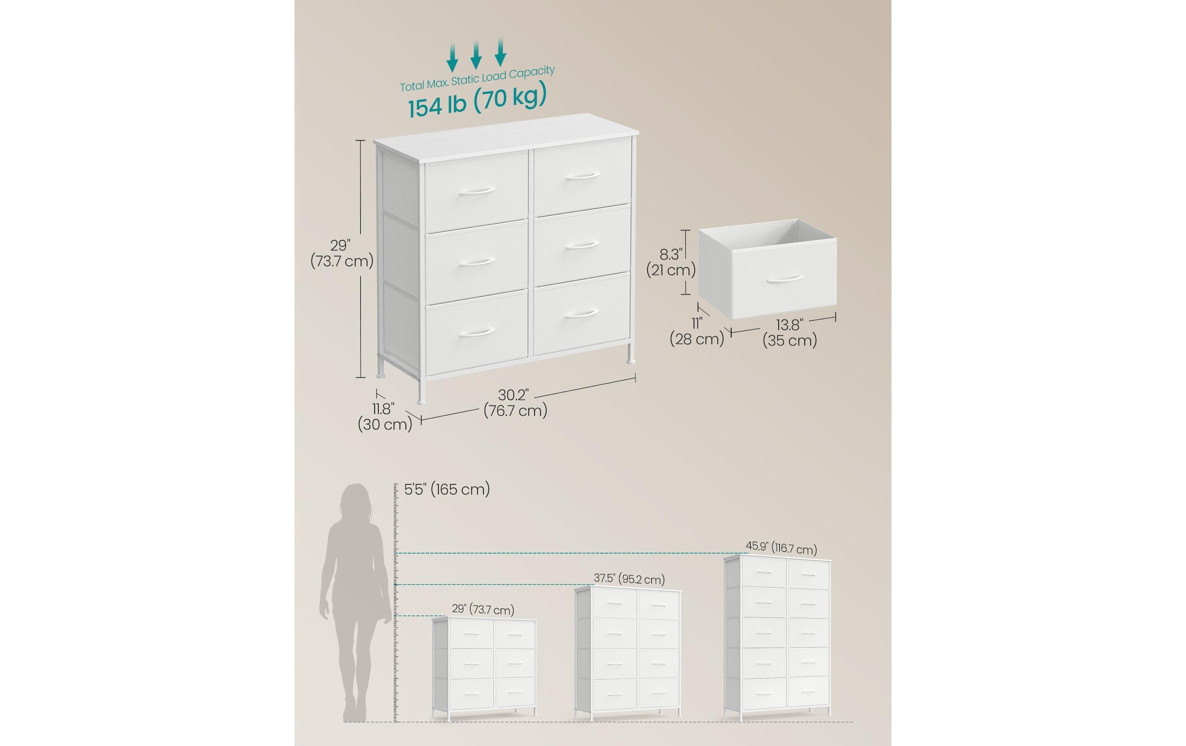 SONGMICS Commode »73.7 x 76.7 cm«