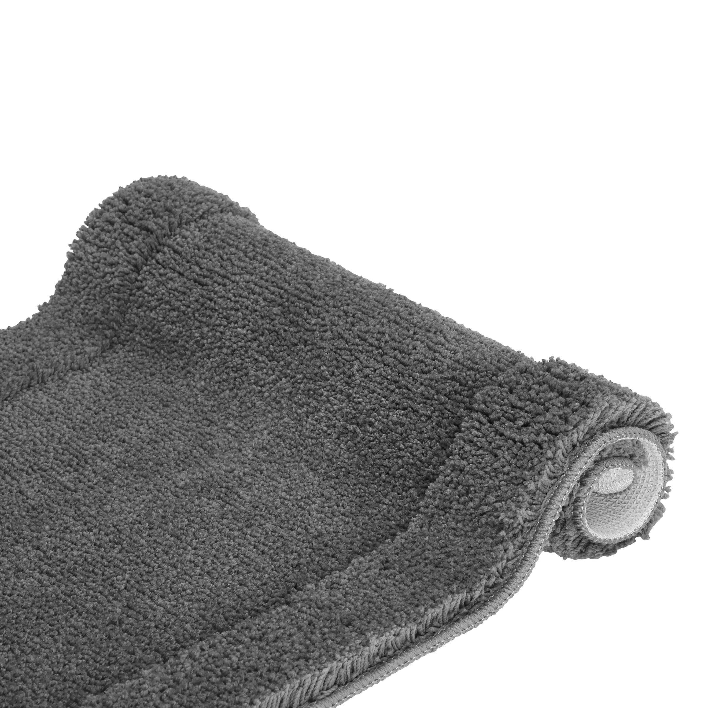 GOODproduct Tapis de bain »Sanremo mit Rahmen, Badvorleger, Badezimmer, sehr weich, Hoch-Tief« Höhe 25 mm revêtement antidérapant Séchage rapide | compatible chauffage au sol Tapis de bain, uni, rectangulaire et disponible en set de 3 pièces