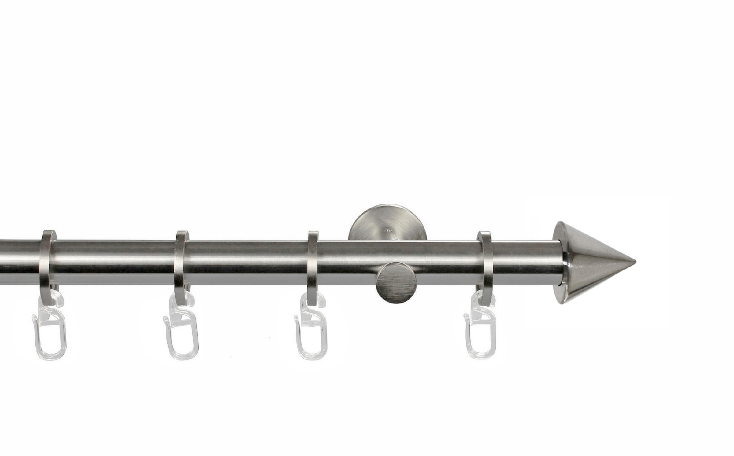Image of GARESA Gardinenstange "PALMA" Ø 20 mm 1 läufig-läufig Wunschmasslänge Vorhanggarnitur, verlängerbar, Wandmontage, Edelstahl optik, mit Ringe
