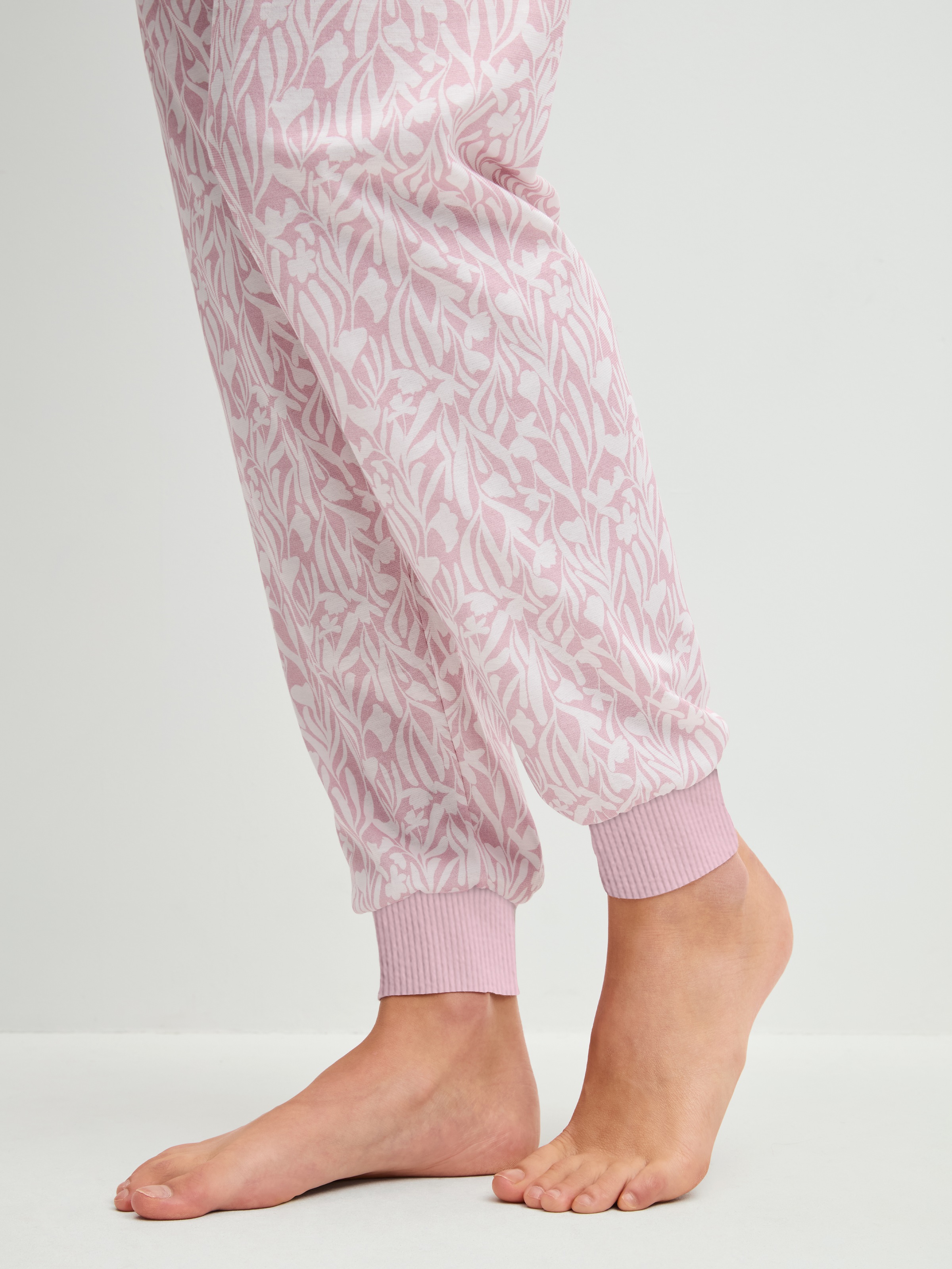 CALIDA Pyjama »Blooming Nights« 2 Col rond, manches longues, coton