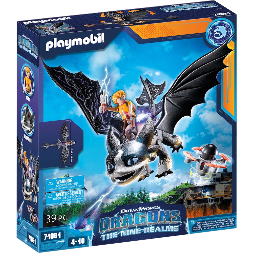 Playmobil® Konstruktions-Spielset »Dragons: The Nine Realms - Thunder & Tom (71081)«, (39 St.)
