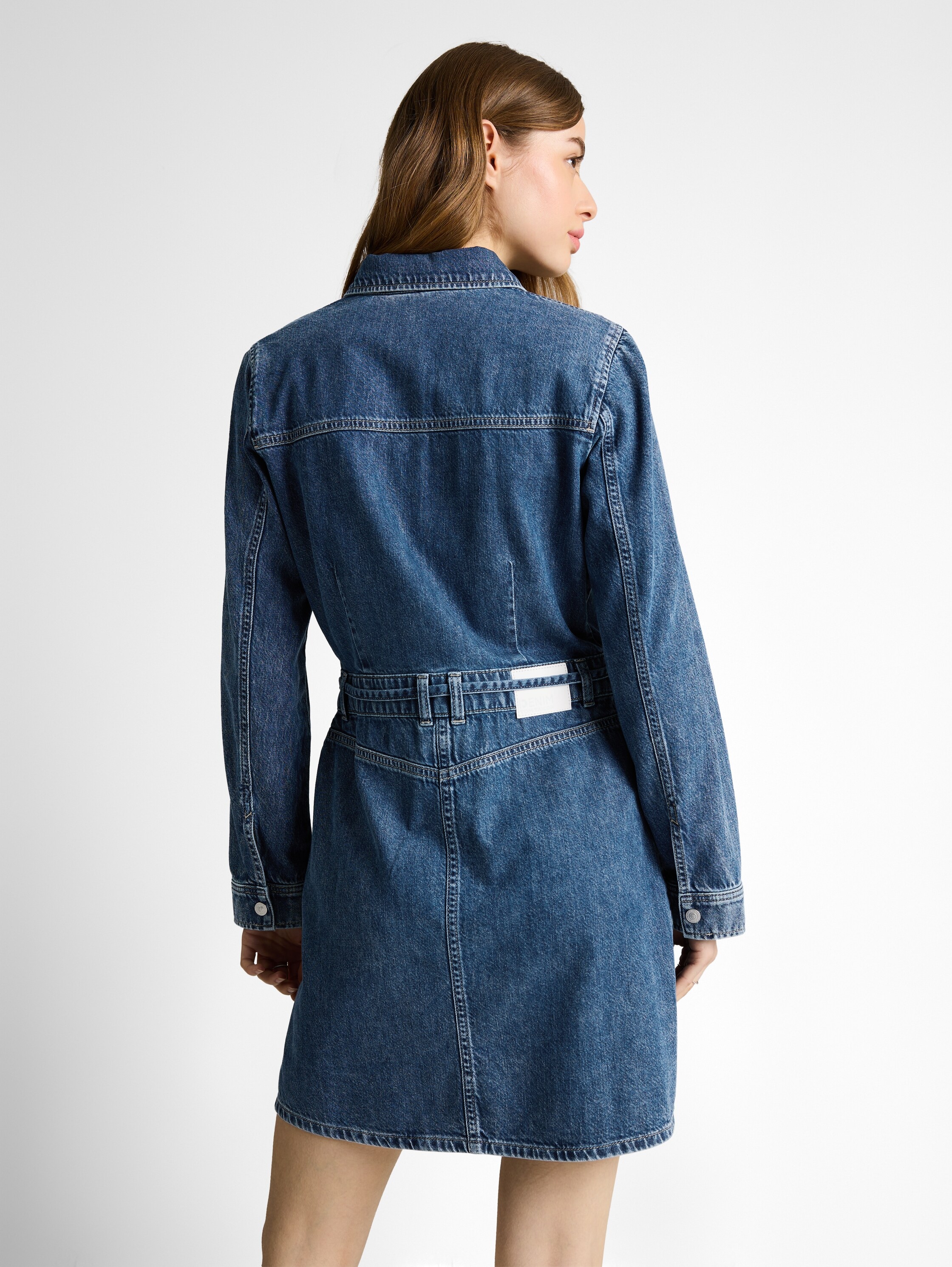 TOM TAILOR Denim Jeanskleid Eingrifftaschen Langarm mit Jeansgürtel