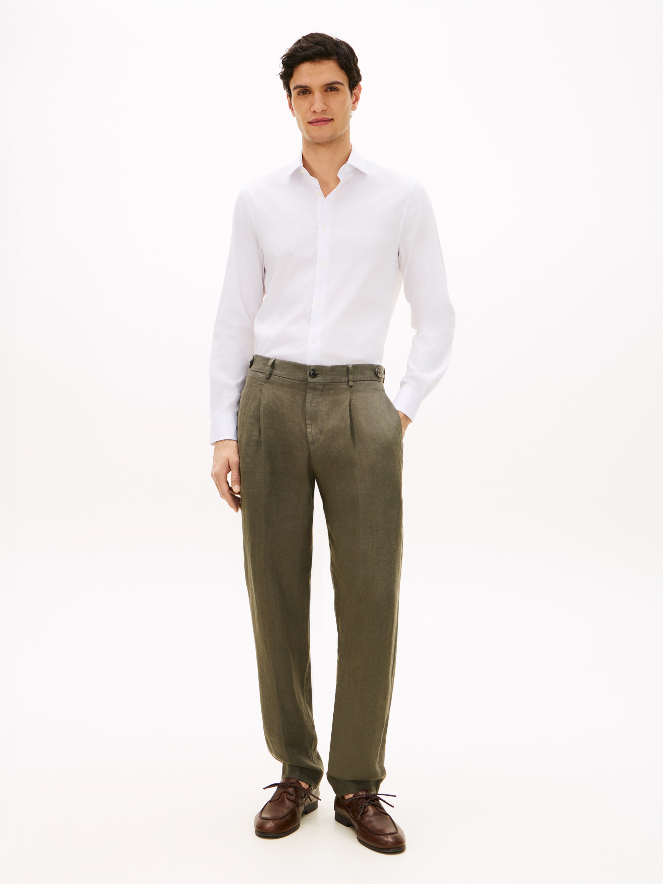 Tommy Hilfiger Chemise à manches longues »DC FLEX COLLAR SOLID« Technologie Flex Collar, col élastique pour un ajustement confortable