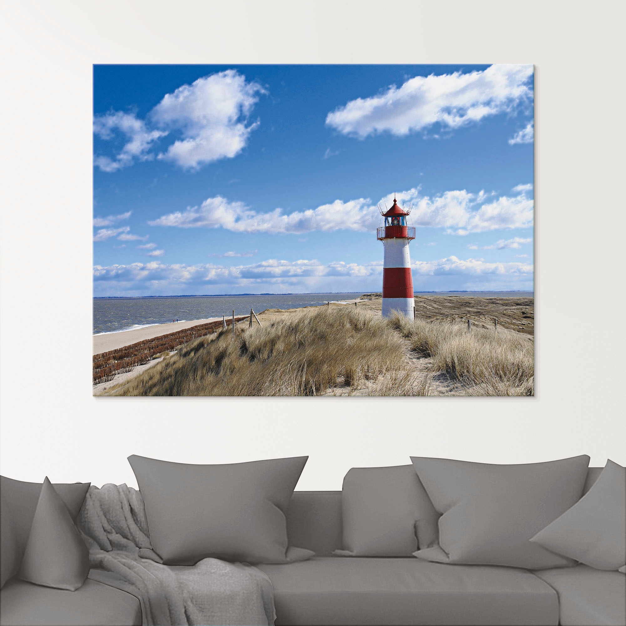 Artland Glasbild "Leuchtturm Sylt" Gebäude 1 Stk. tlg. in verschiedenen Größen