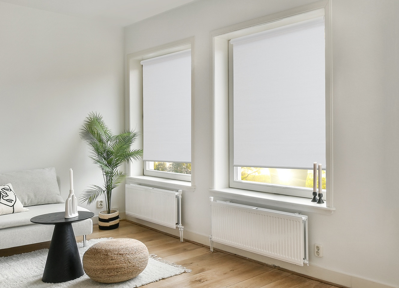 my home Store à enrouleur »LIYN« Lichtschutz ohne Bohren freihängend Trendiges Rollo in Naturoptik- NEUHEIT!