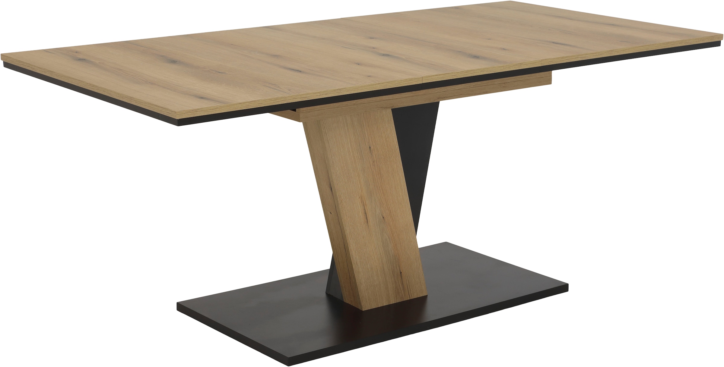 GOODproduct »"Altona", Esstisch ausziehbar plus 6 Stühle, TOPSELLER!« Esstisch ausziehbar 140 - 180 cm, 6 Freischwinger, 7 pièces tlg. Säulentisch 140-180x90 cm, Stuhl mit Federkorb, 140 kg belastbar