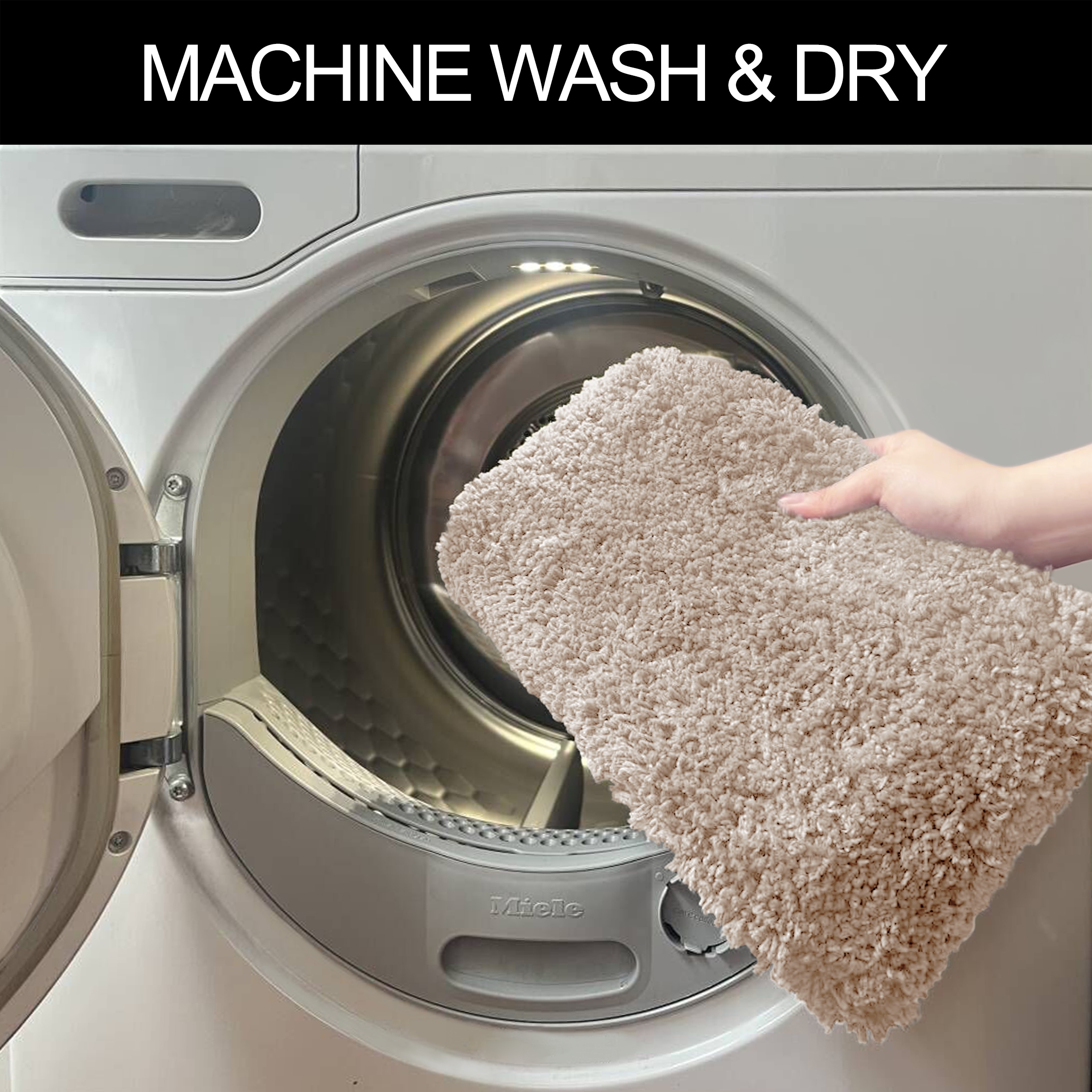 my home Badematte »Sanremo, Badvorleger, Badezimmer Teppich, sehr weich«, rutschhemmend beschichtet, fussbodenheizungsgeeignet-schnell trocknend, Badteppich, unifarben, rechteckig, rund & als 3-tlg. Set erhältlich