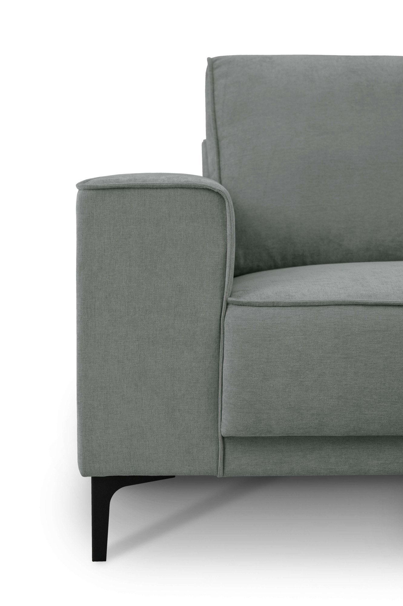 Places of Style Ecksofa »Polsterecke Oland, Struktur, Flachgewebe, Luxus-Microfaser, Boucle«, L-Form, 280 cm, Wellenunterfederung, Skandi-Design, Metallfüsse