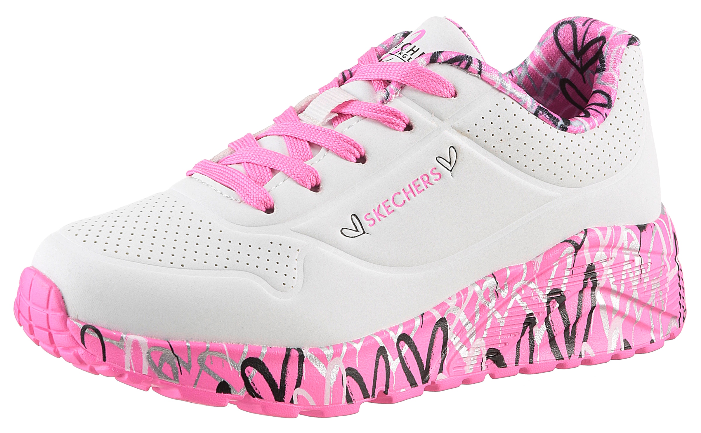 Skechers Sneaker »UNO LITE-LOVELY LUV«  , Schnürschuh mit bedruckter Sohle, Grössenschablone zum Download