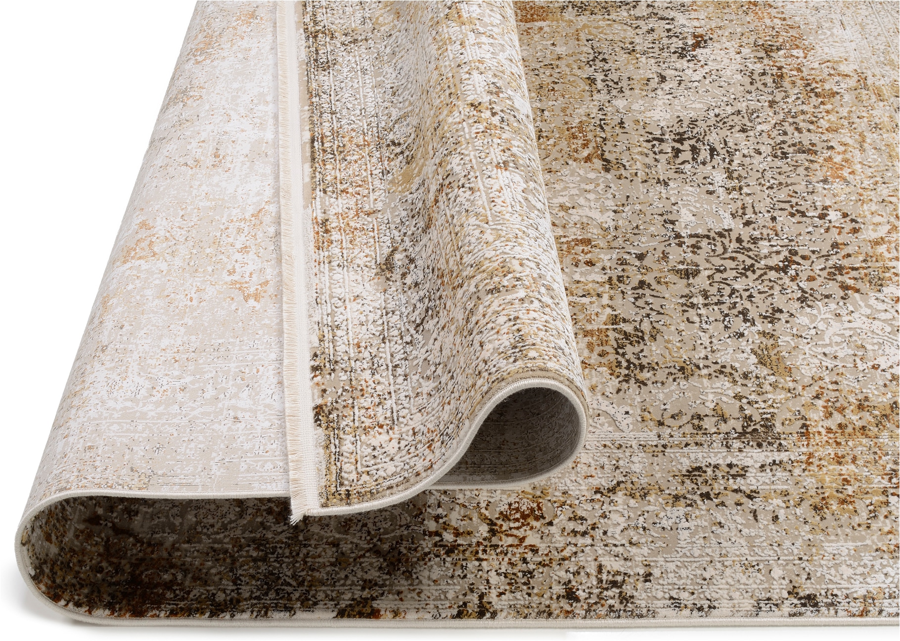 OCI DIE TEPPICHMARKE Tapis »BESTELLER CAVA , auch als Läufer und in Rund« Rectangulaire 8 mm Höhe viscose brillante, avec franges, structure haute basse, vintage, salon