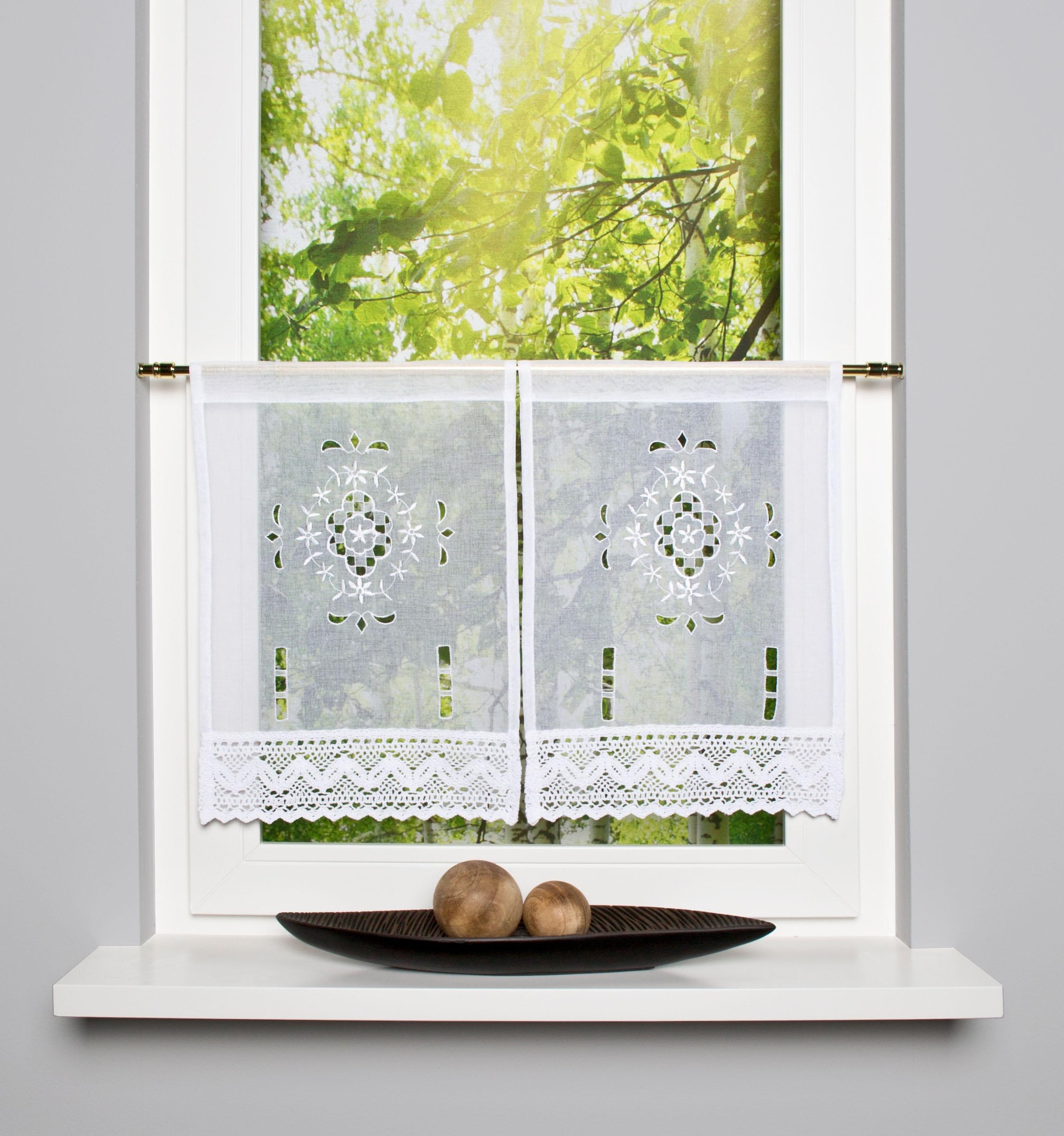 Image of HOME WOHNIDEEN Scheibengardine "ALEGRA" Stangendurchzug 2 Stk. tlg.