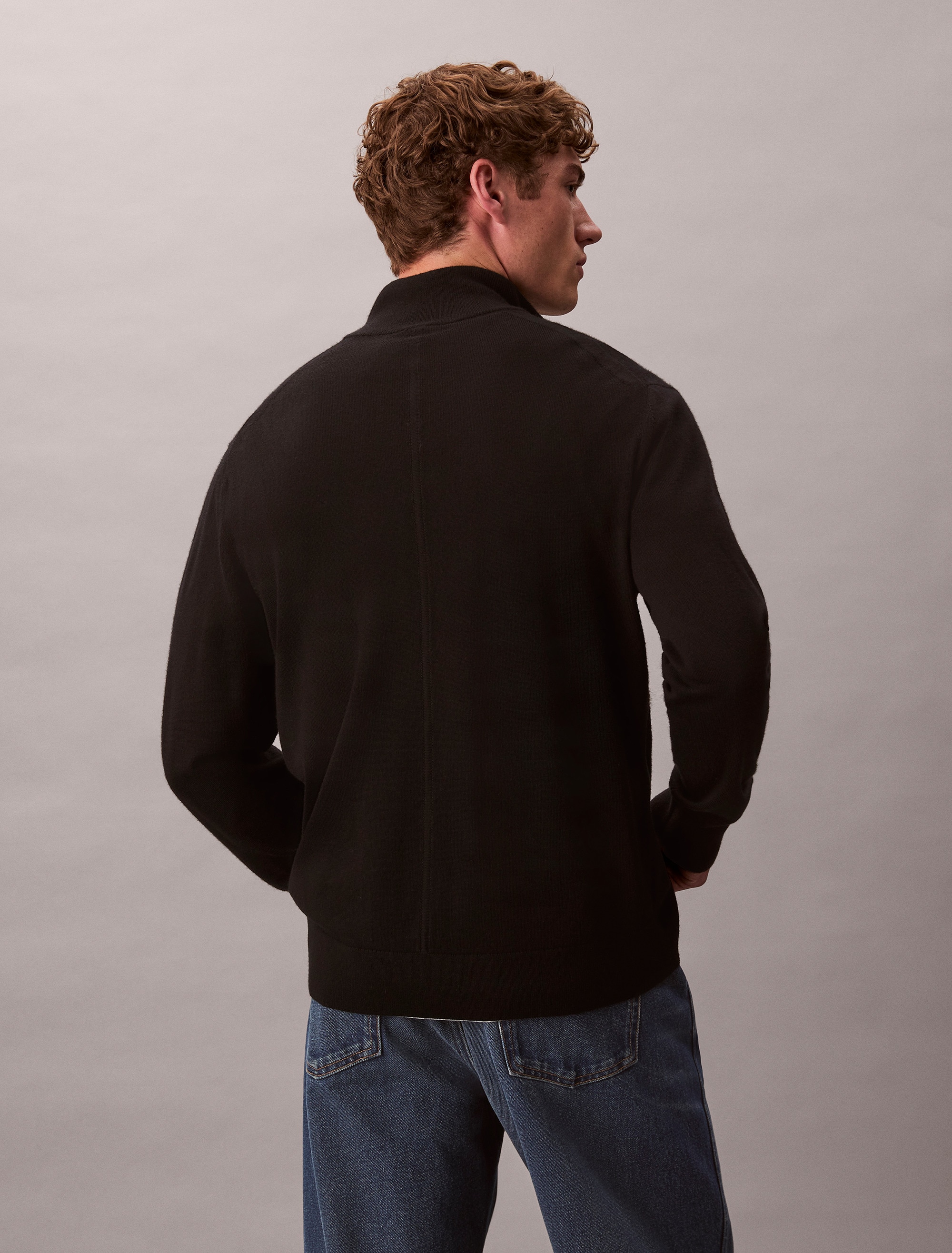 Calvin Klein Pull à col montant »LS 100% MERINO QZ 14GG« Mit Rundhalsausschnitt, regular fit