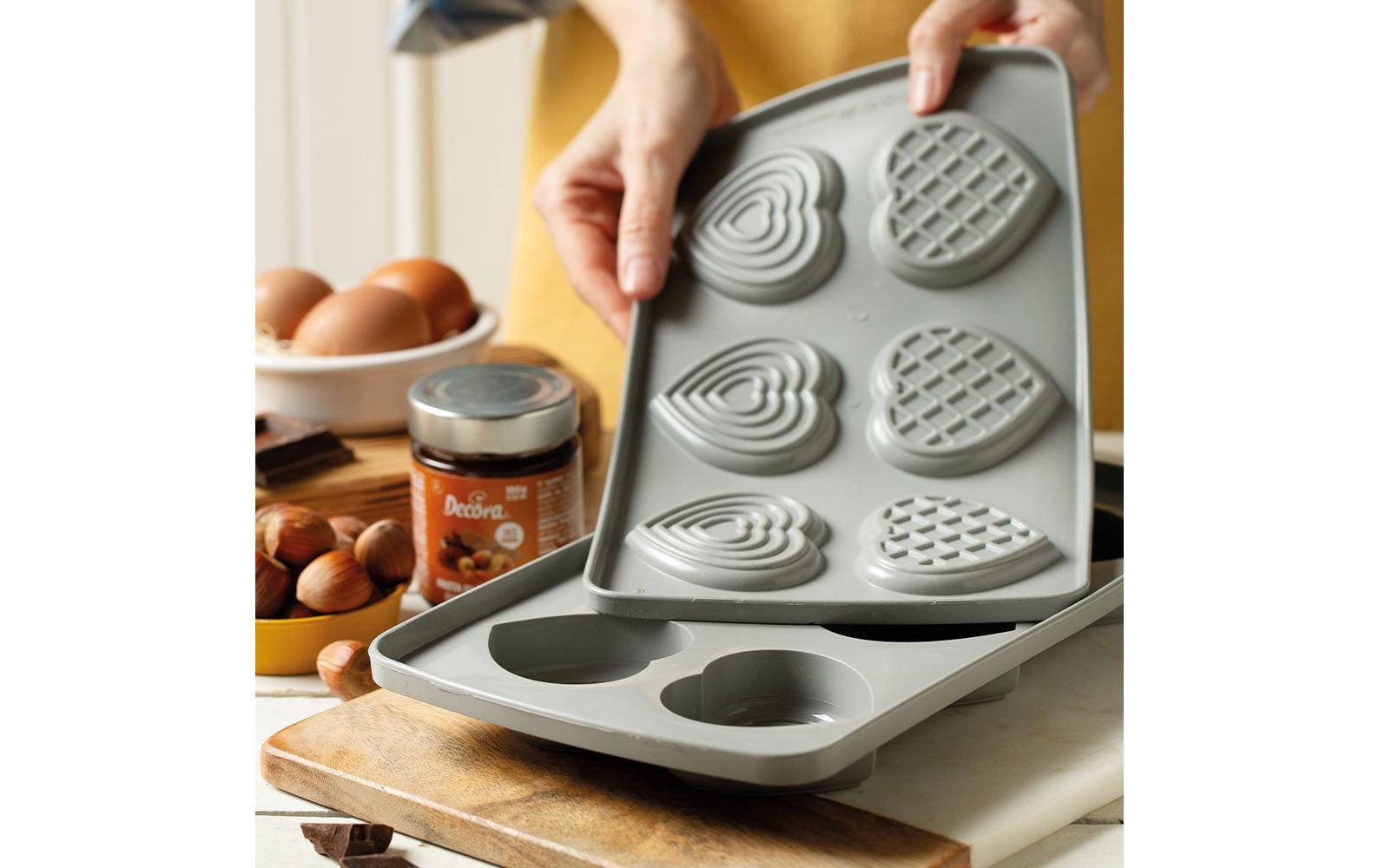   Silikonform »Decora Herzen, 6,8 x 6,3 x 2,3 cm«