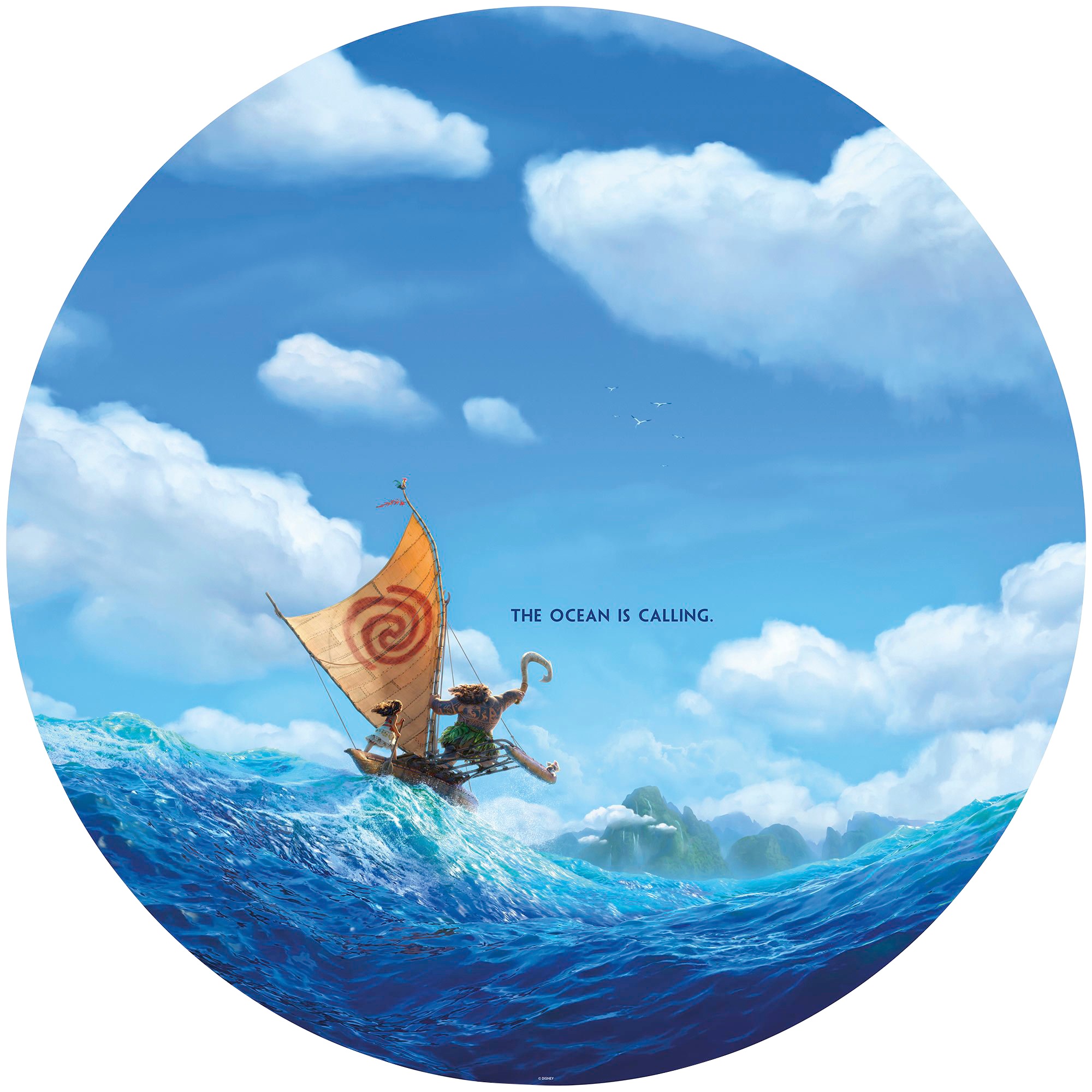Image of Komar Fototapete "Vlies selbstklebend - Moana Ocean is Calling - Grösse 125 x 125 cm" bedruckt glatt Kinderzimmer