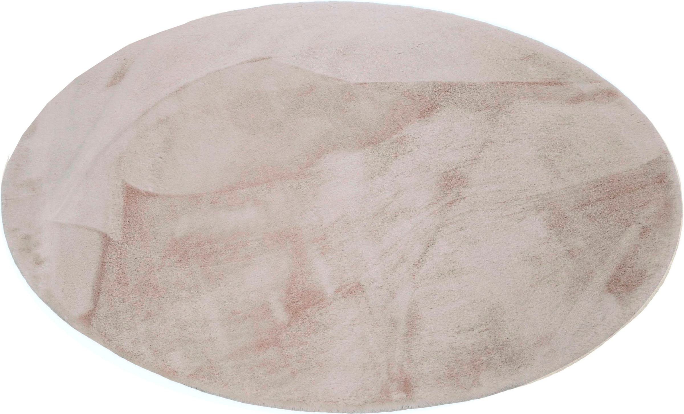 my home Fellteppich »Rabbit«, rund, 42 mm Höhe, runder Teppich, besonders weich dank Microfaser, flauschiges Kunstfell, Kaninchenfell-Haptik, fussbodenheizungsgeeignet, pflegeleicht, Teppiche für Wohnzimmer, Schlafzimmer & Esszimmer