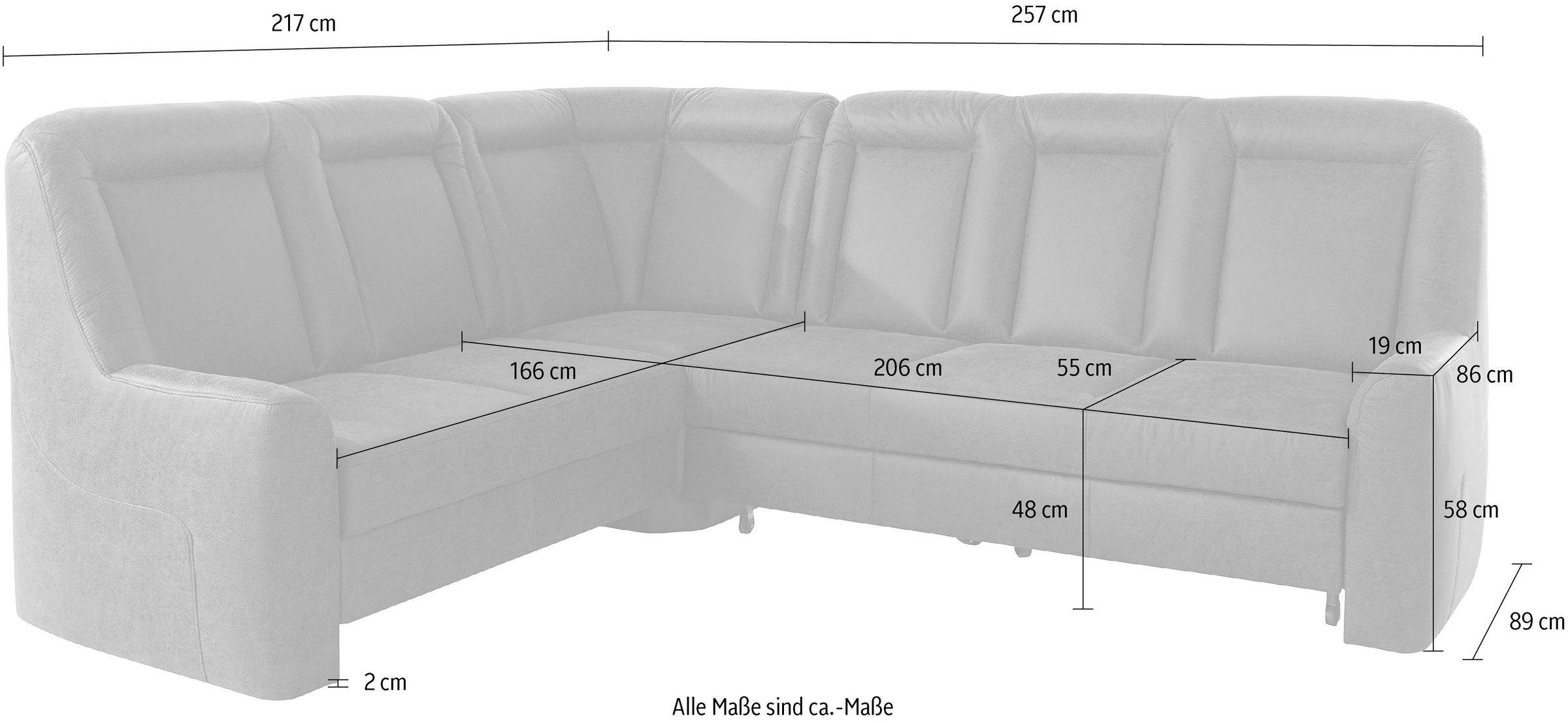 sit&more Ecksofa »Melissa L-Form«, klassisches Polsterprogramm, wahlweise Bettfunktion und Schubkasten