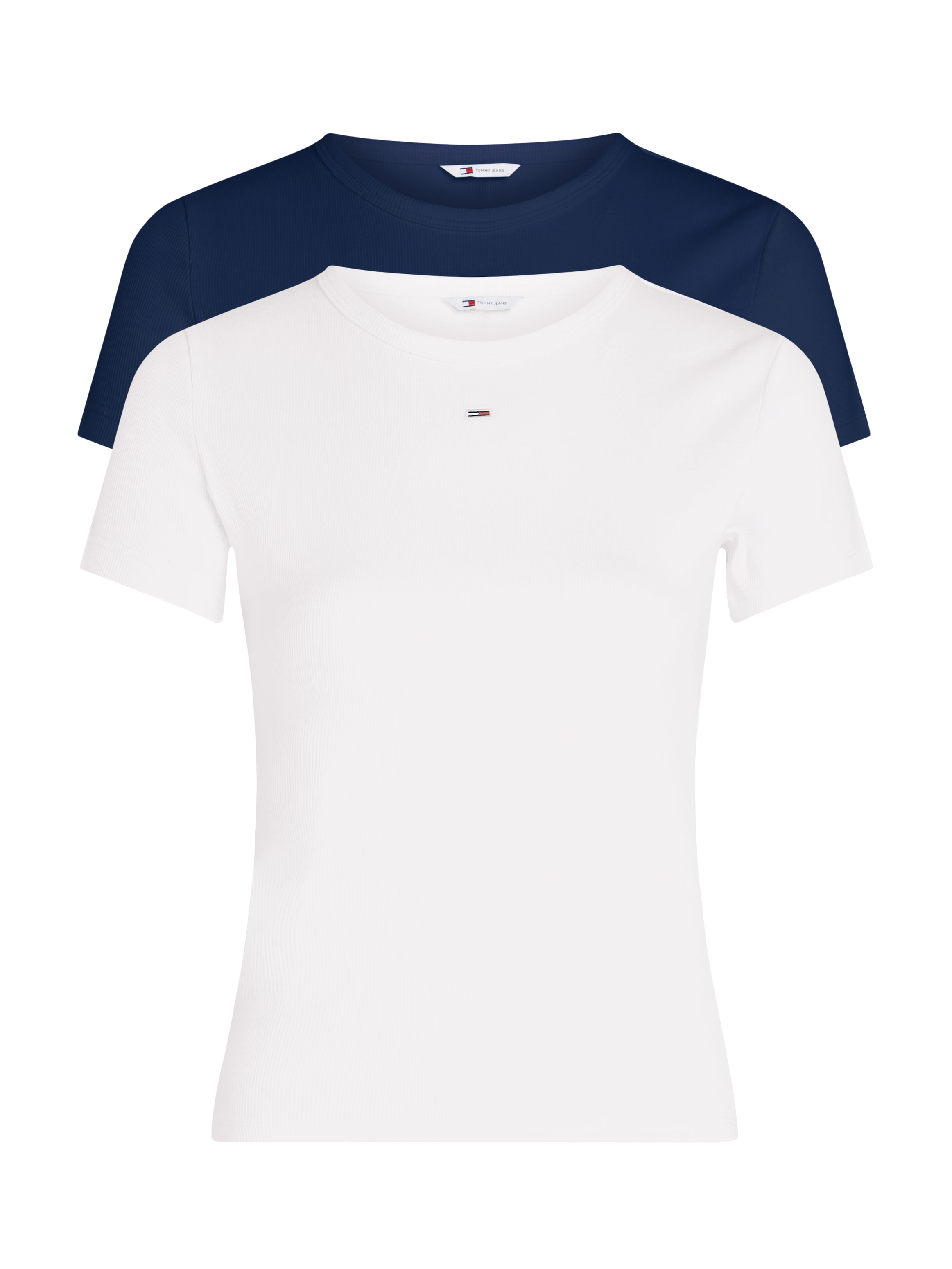 Image of Tommy Jeans Kurzarmshirt "TJW 2PACK SLIM ESSENTIAL RIB SS" Packung, 2er-Pack, 2 Stk. mit gerippter Struktur, Rundhals