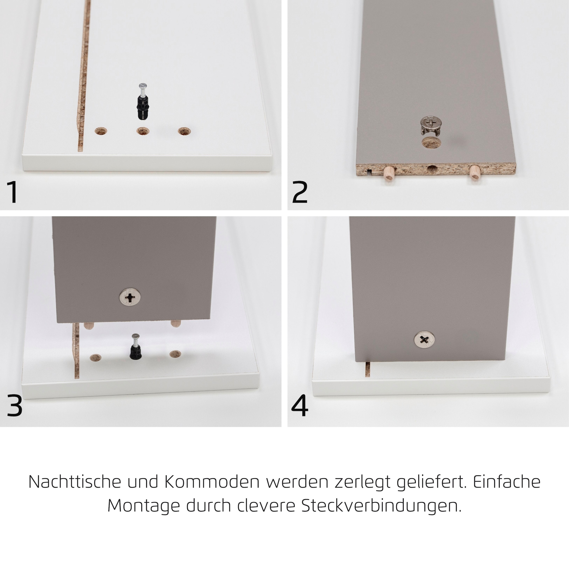 GOODproduct Kombikommode »Kommode Sideboard Schubladenkommode Schlafzimmerkommode CORTONA« Breite 120 cm inkl. SOFT-CLOSE-FUNKTION, mit moderner Dekor-Front,  mit 3 Schubladen und 3 verstellbaren Einlegeboden MADE IN GERMANY