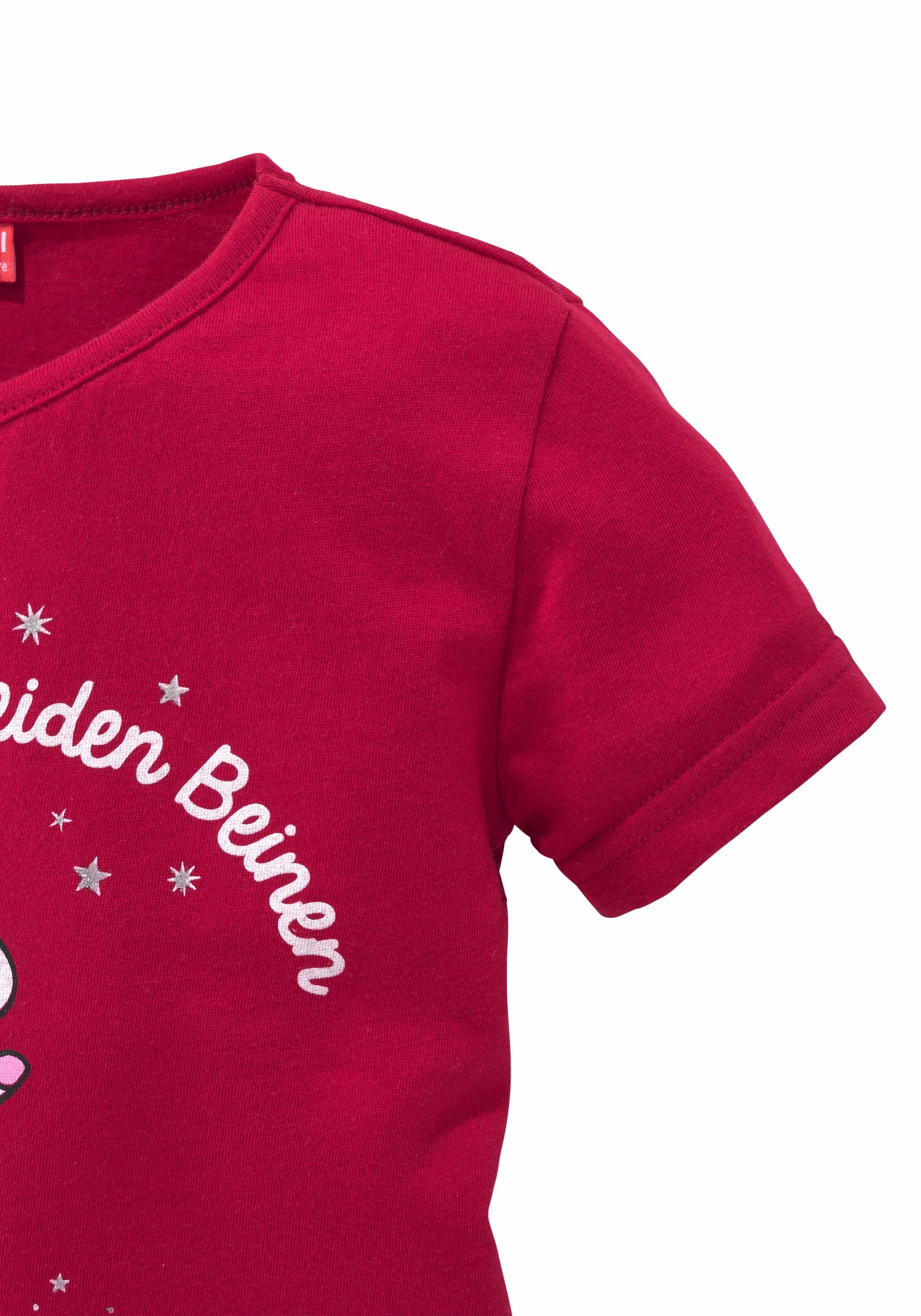 T-Shirt versandkostenfrei mit Modische Druck kleine Mindestbestellwert Mädchen«, bestellen ohne - Glitzereffekten »für KIDSWORLD \