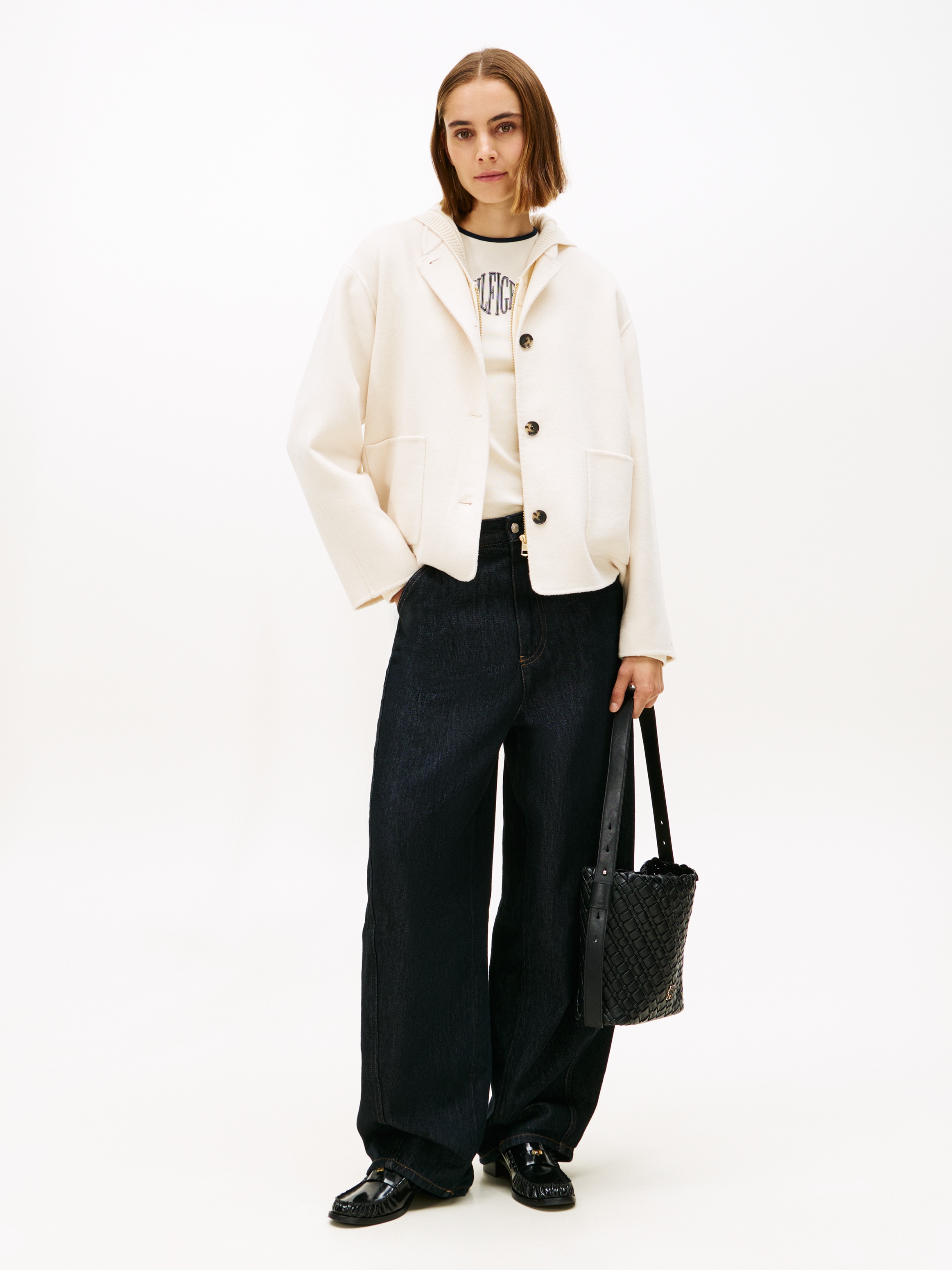 Tommy Hilfiger Veste bomber »DF WOOL SHORT BOMBER« mit Wolle