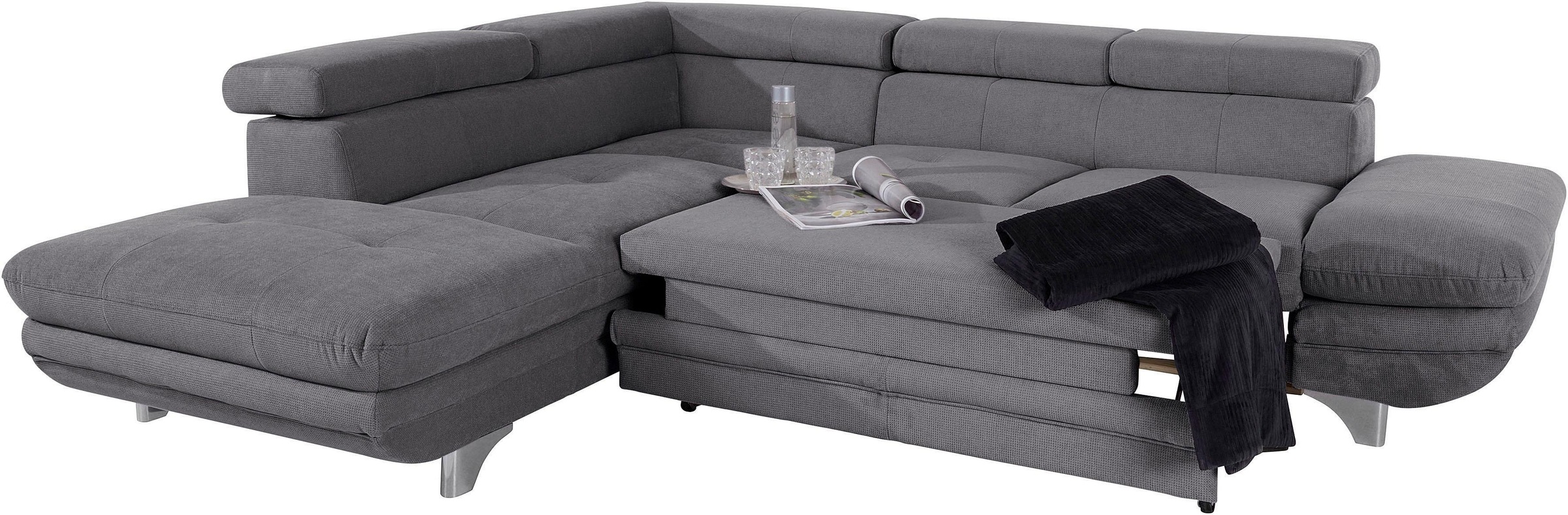 COTTA Ecksofa »Enterprise L-Form«, mit Arm- & Kopfteilverstellung, wahlweise mit Bettfunktion