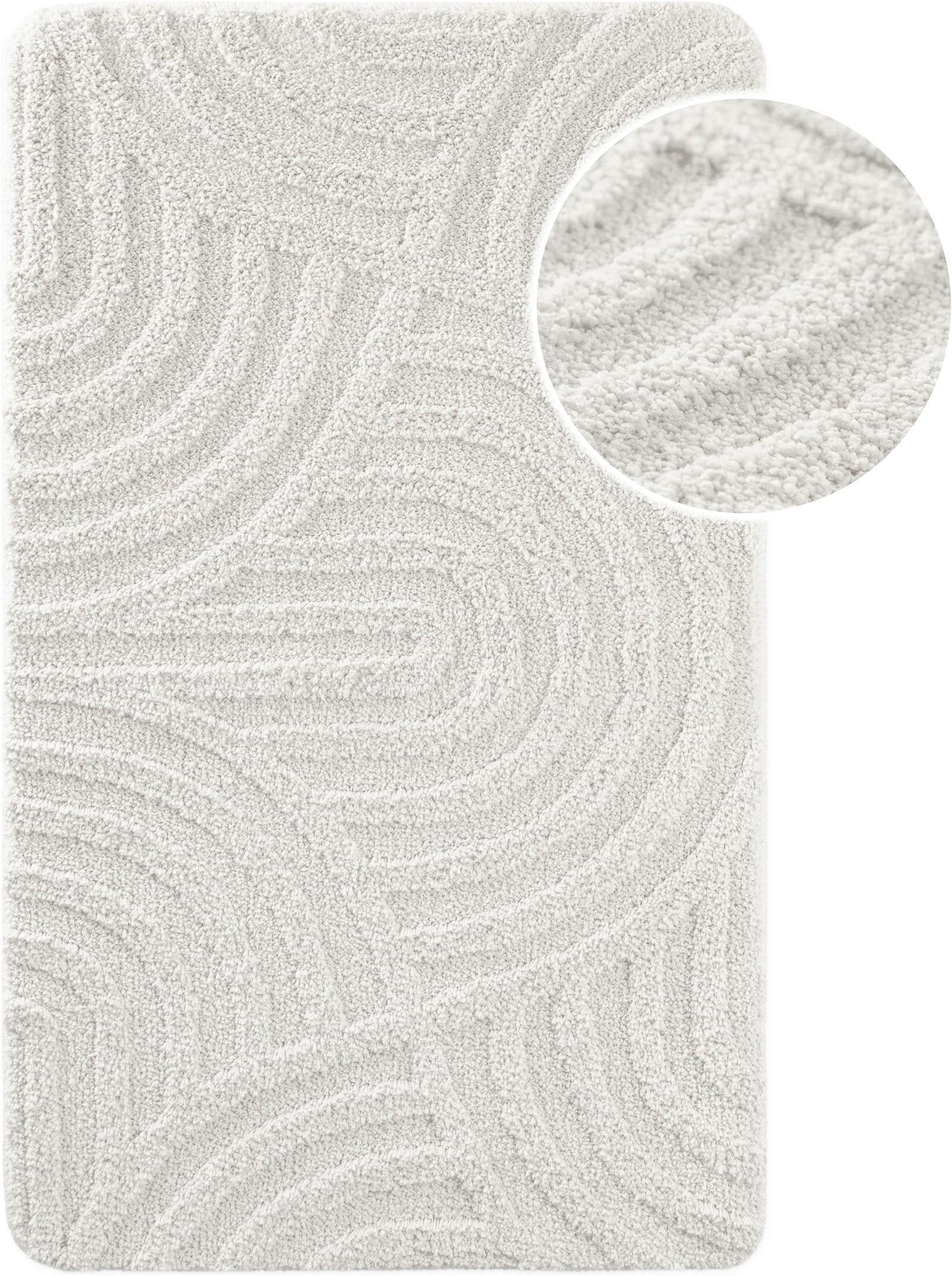 Wecon home Tapis de bain »Fiete« Höhe 25 mm revêtement antidérapant Séchage rapide Badteppich, Hoch-Tief-Effekt, weich, rutschhemmend, waschbar, getuftet