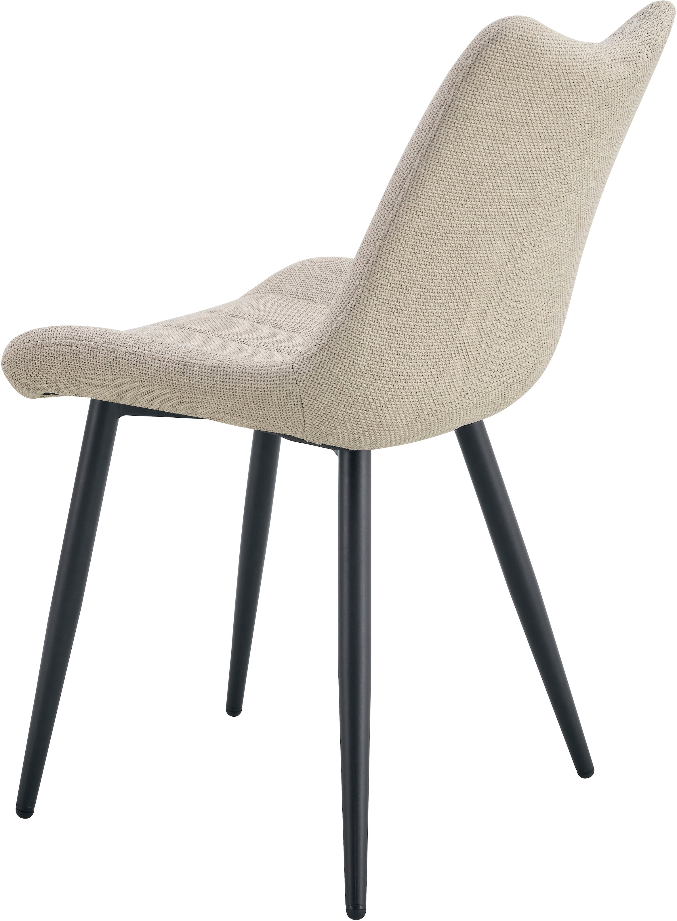 Home affaire Esszimmerstuhl »DAWSON, 2er Set, mit Metallgestell in matt schwarz« (Set) 2 Stk.in verschiedenen Farben, Belsatbarkeit pro Stuhl 120 kg