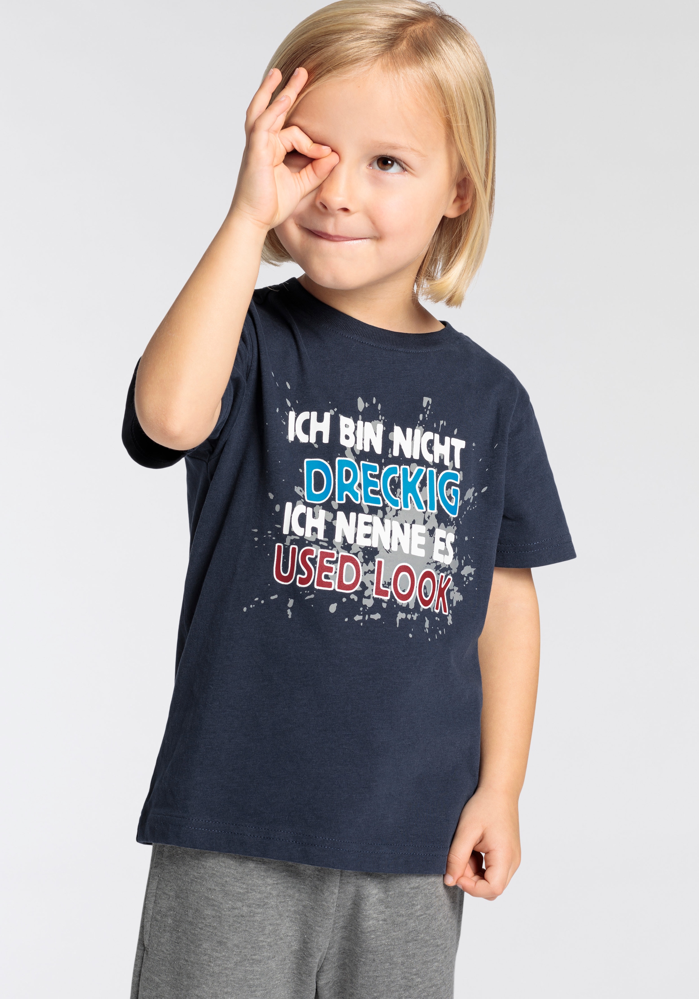 T-Shirt »ICH BIN NICHT DRECKIG«, Sprücheshirt für kleine Jungen