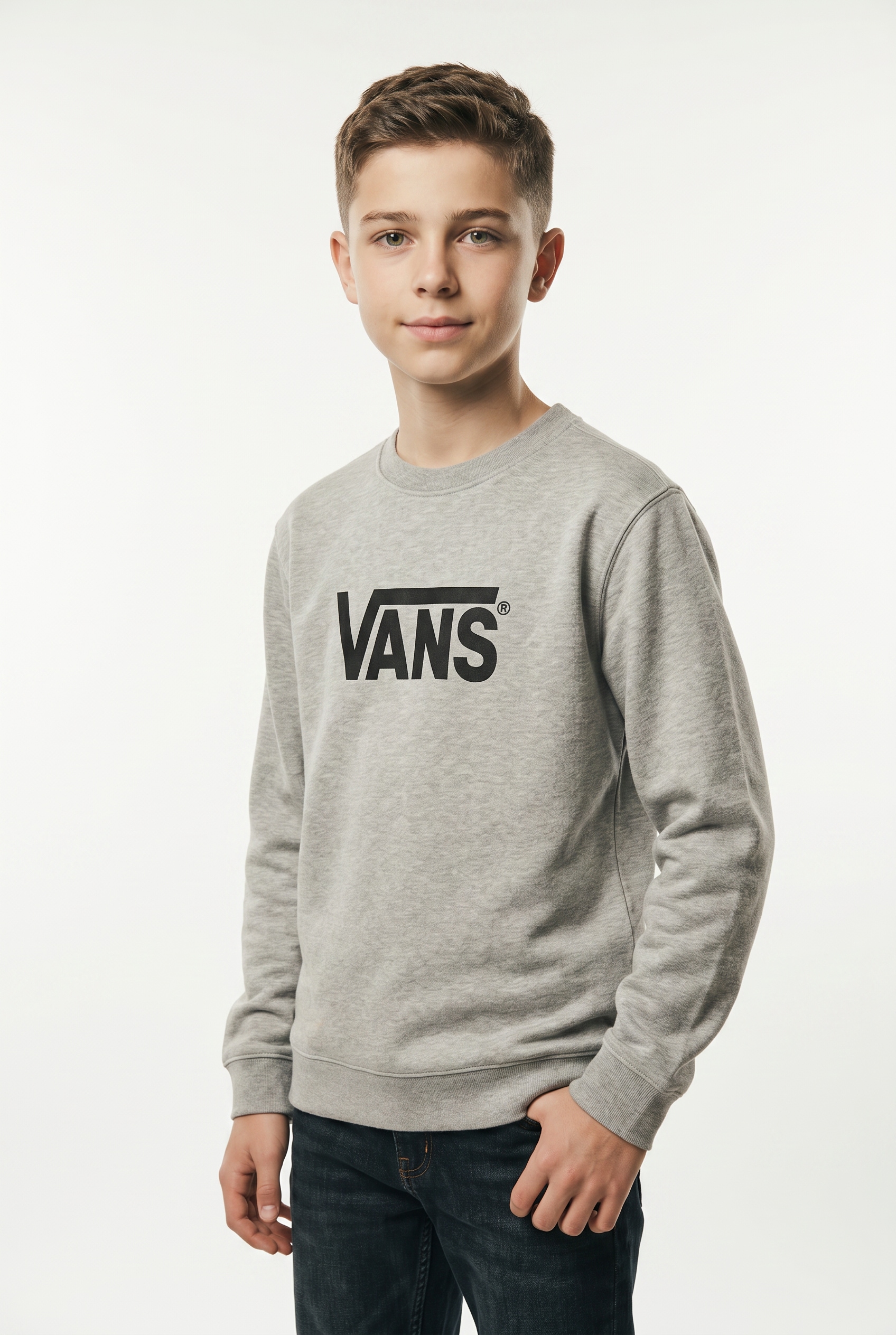 Image of Vans Sweatshirt "STRETCH LOGO CREW", für Kinder, mit Logodrucken, aus Baumwollmischung, in Basic-Passform