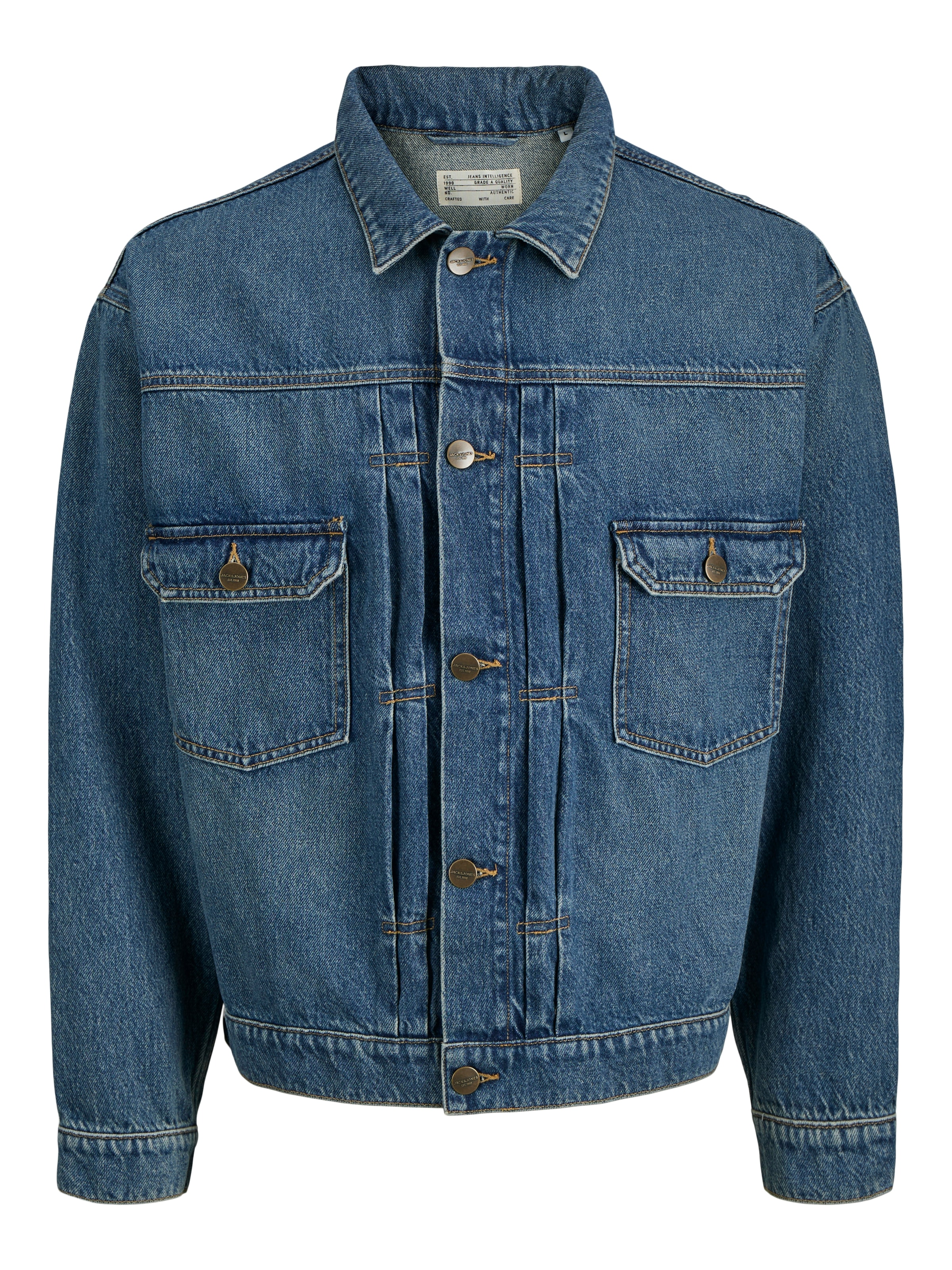Jack & Jones Jeansjacke »JJIMILES JACKET SQ 439 NOOS« mit Fly-Away-Kragen