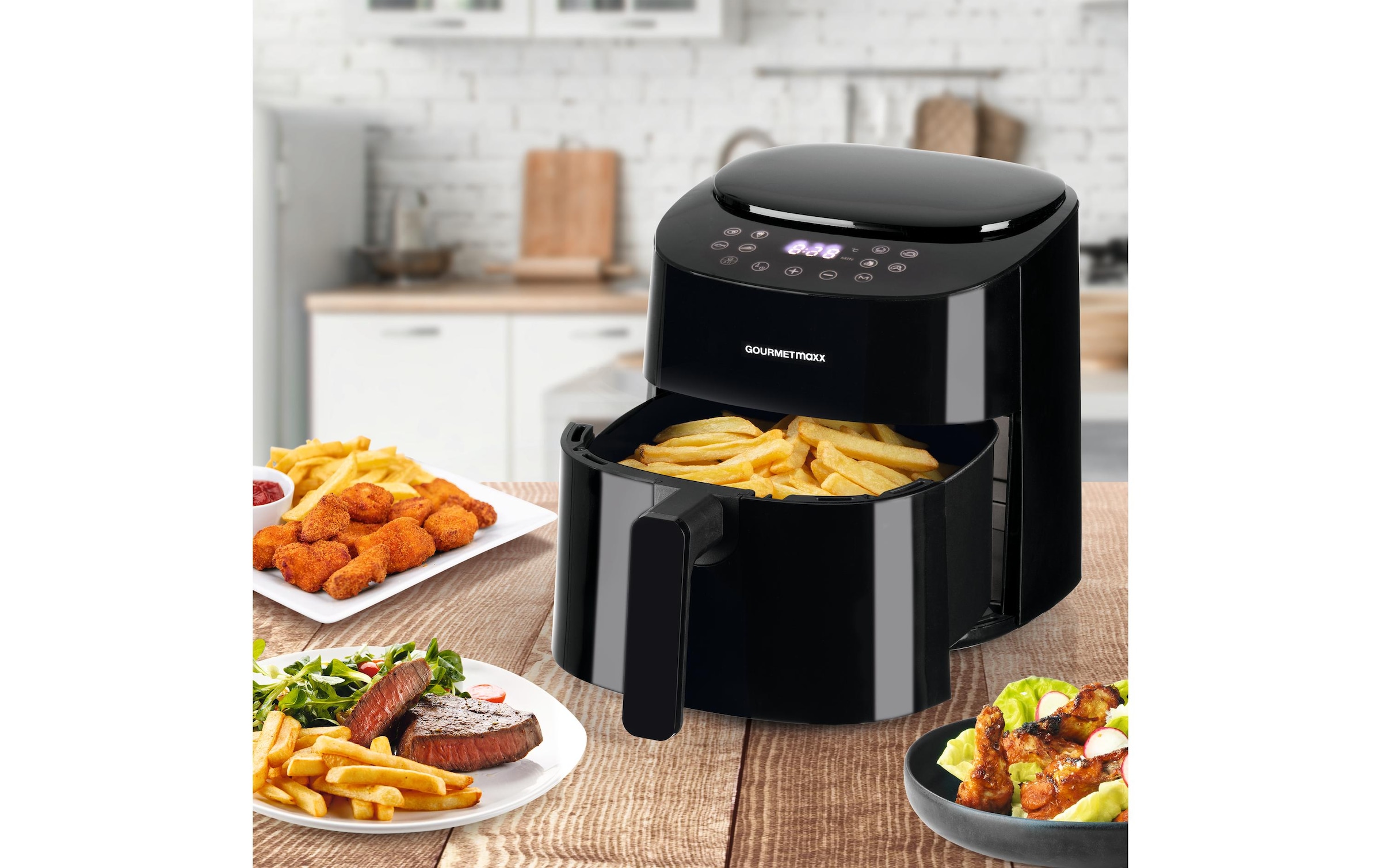 GOURMETmaxx Heissluftfritteuse »Digital Schwarz«, 1450 W