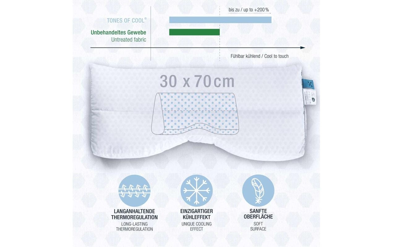 smartsleep Oreiller »Cooling 30 x 70 cm« 1 cuis tlg. Hypoallergenes Kissen mit aktiver Temperaturregulierung