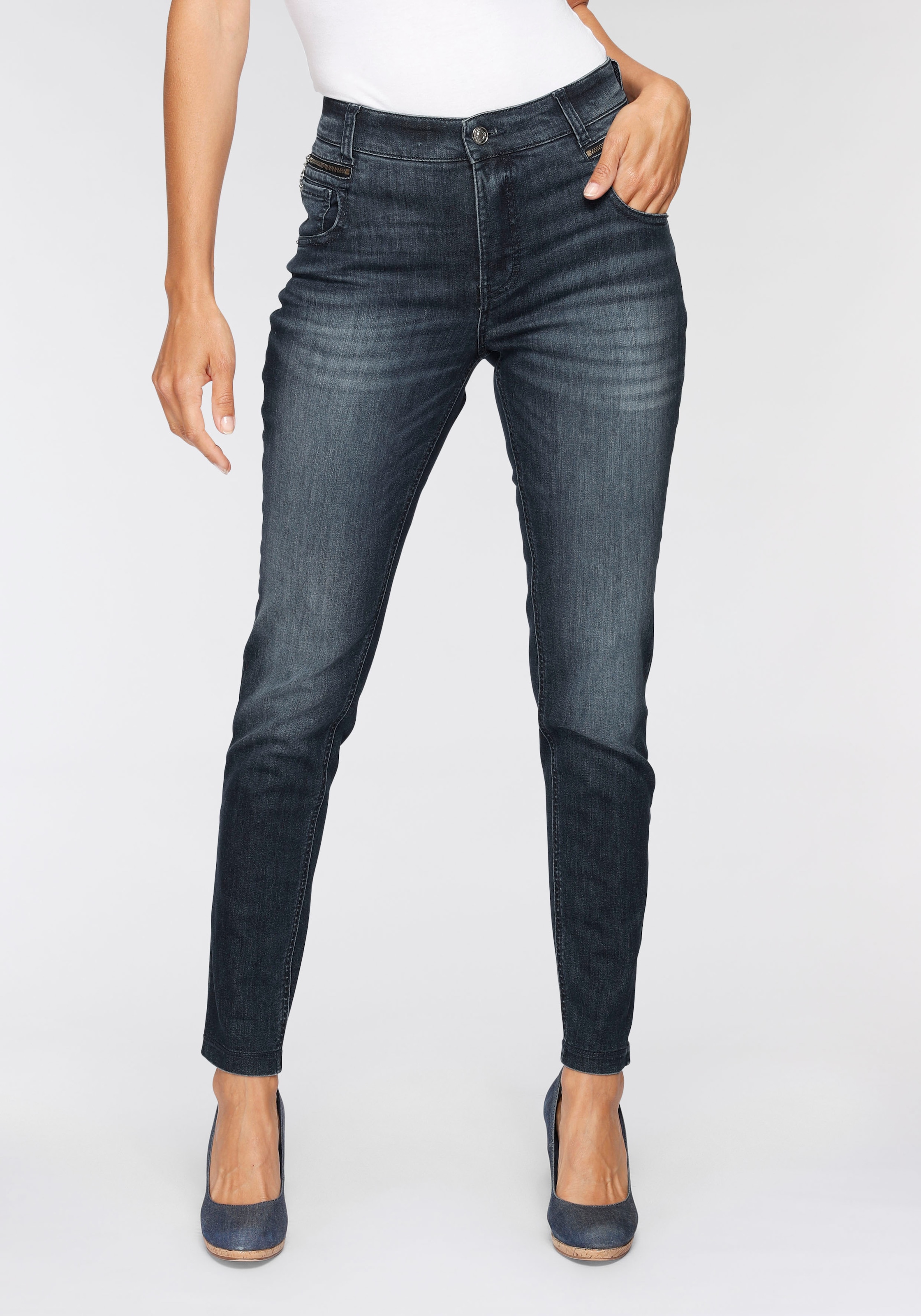 Image of MAC Slim-fit-Jeans »Mel-Zip«, Bekannte Form mit schmaler Fussweite bei Ackermann Versand Schweiz