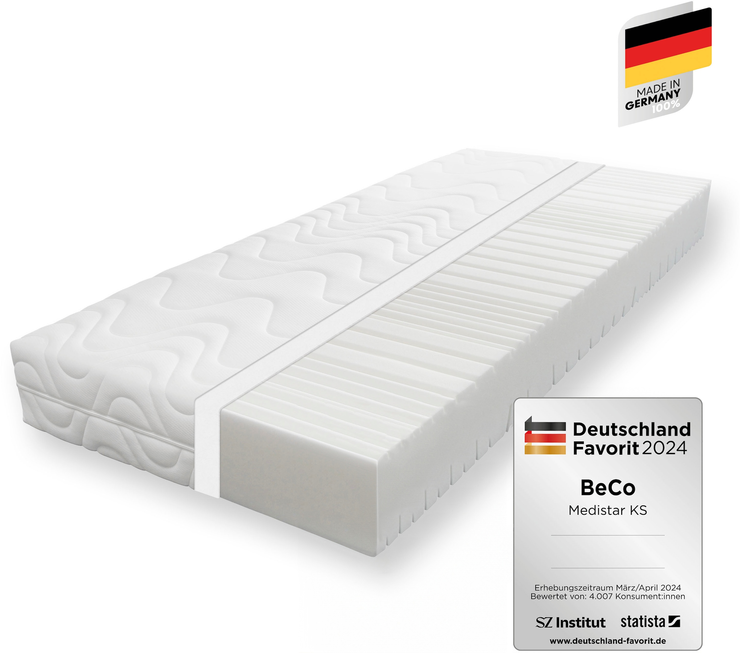 Beco Komfortschaummatratze »Matratze Dream Flex, 7-Zonen-Komfortschaummatratze, diverse Grössen«, 18 cm hoch, Raumgewicht: 28 kg/m³, (1 St.), Feiner, hygienischer Mikrofaser-Bezug