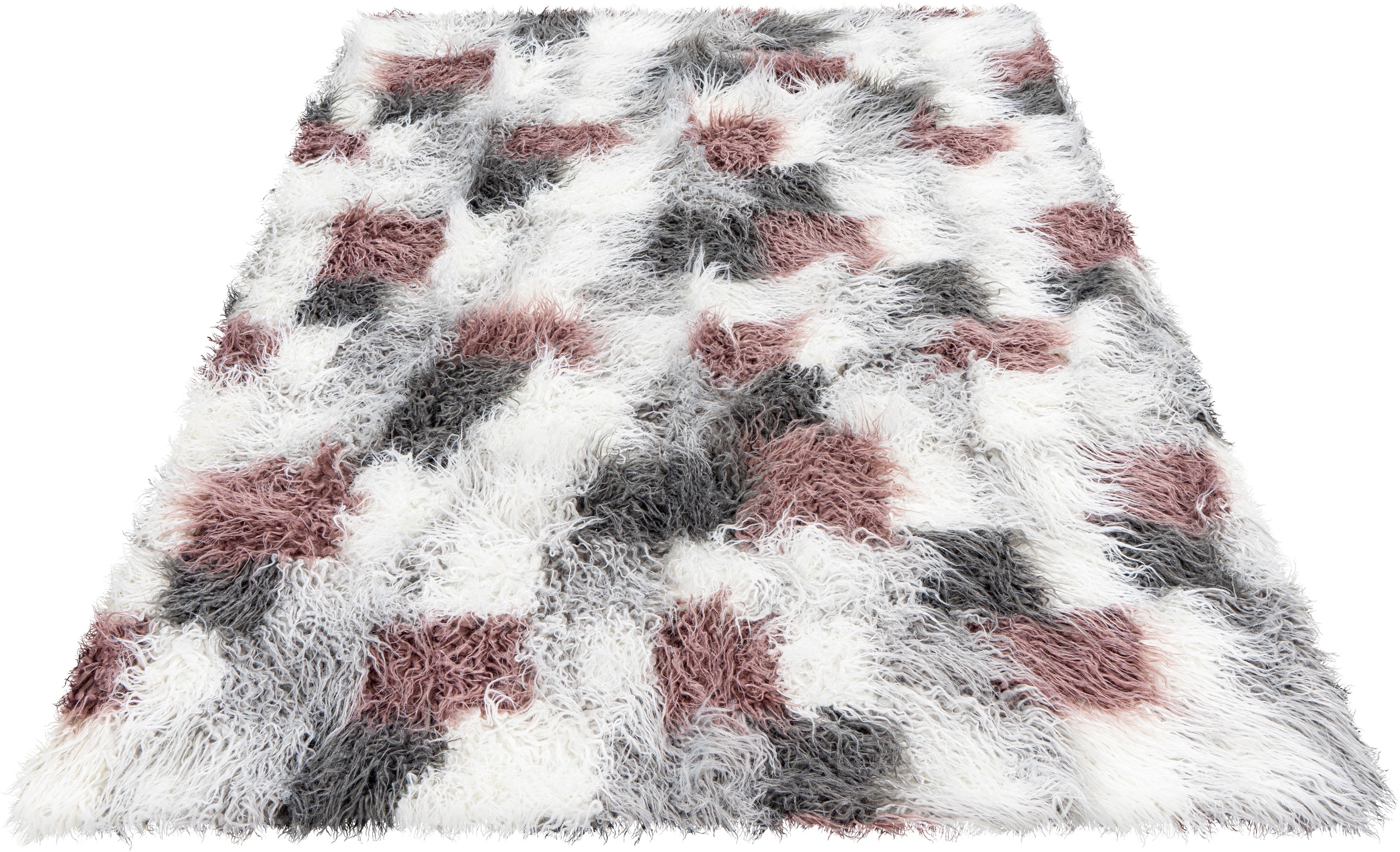 Image of Obsession Hochflor-Teppich »My Boogie 931«, rechteckig, 75 mm Höhe, Kunstfell, Tibetfell Optik, weicher & flauschiger Hochflor, modernes kariertes Design, ideal im Wohnzimmer & Schlafzimmer bei Ackermann Versand Schweiz