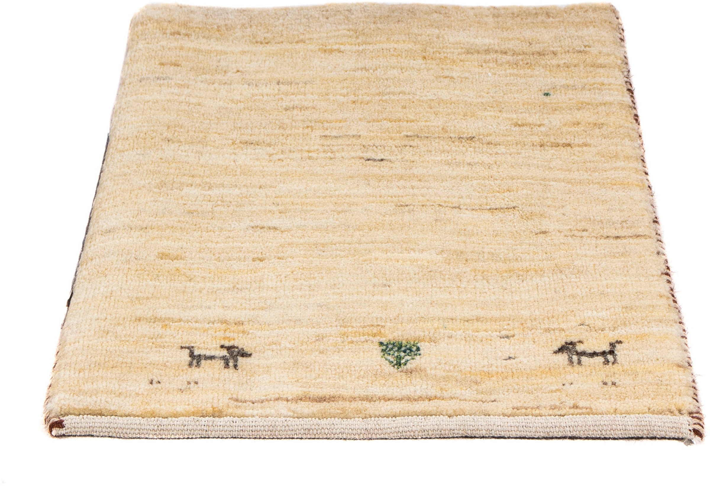 Wollteppich »Gabbeh - Loribaft Perser quadratisch - 45 x 40 cm - beige«, quadratisch,...